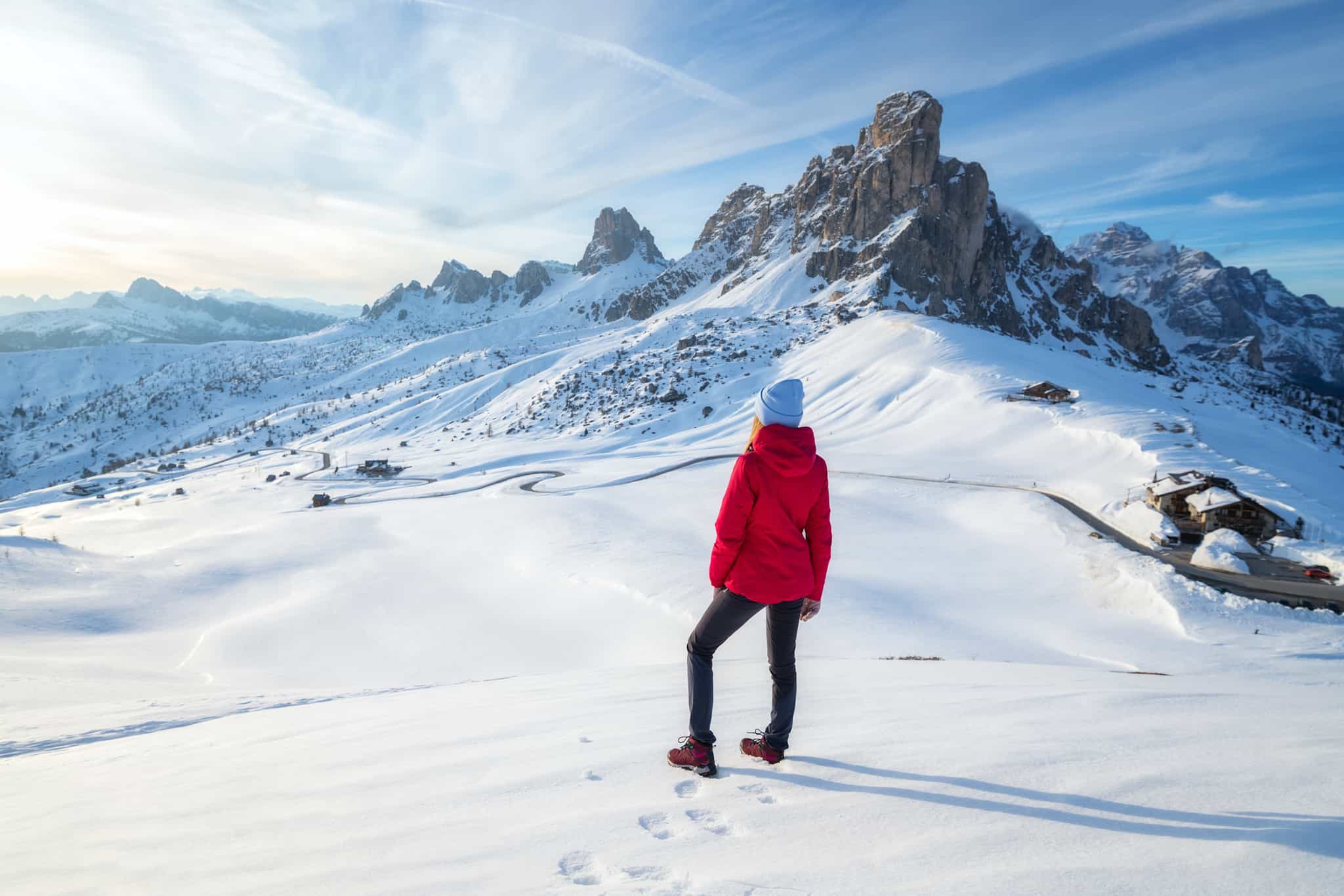 View over Ra Gusela from Passo Giau, Dolomites.