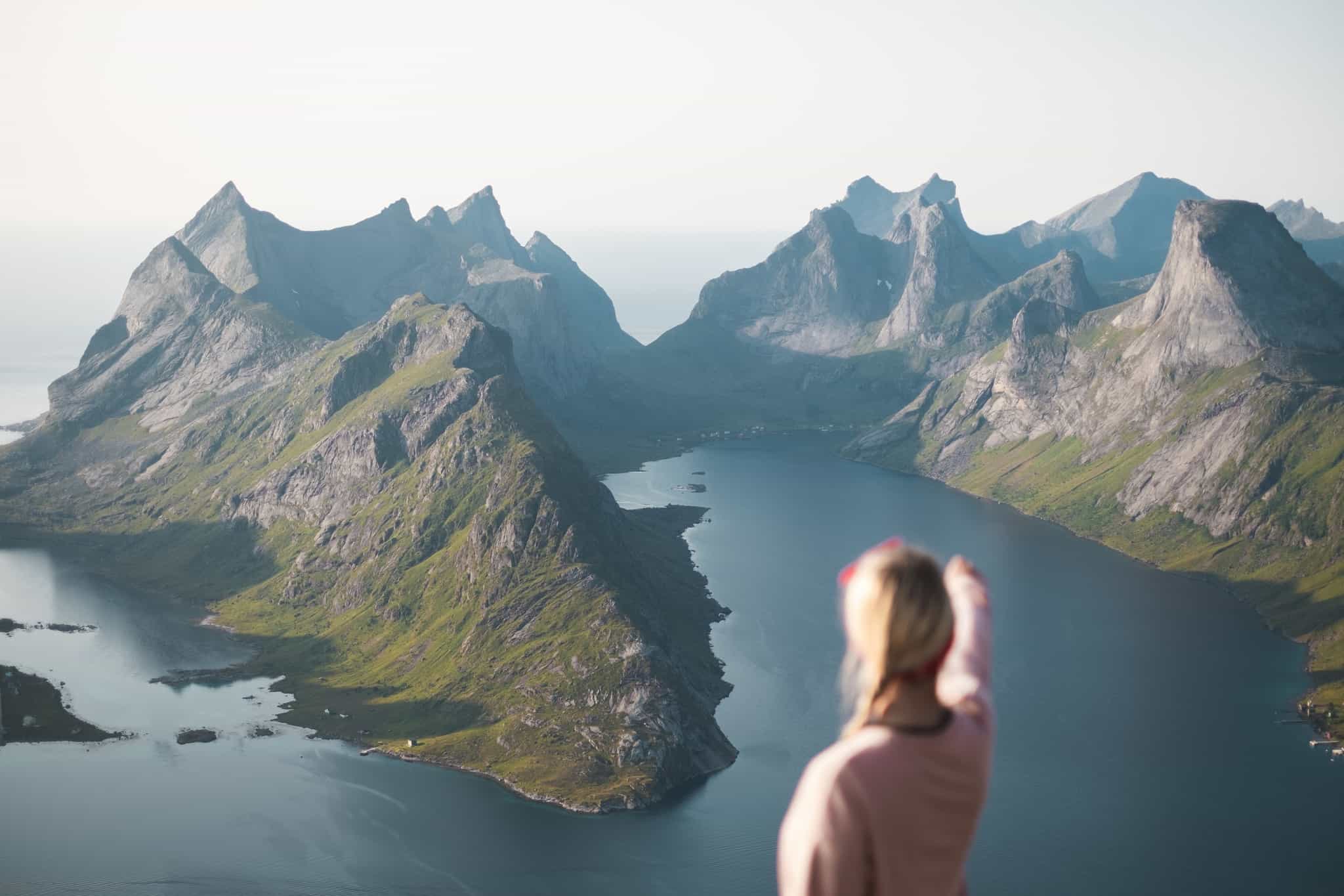 Reinebringen, Lofoten Islands, Norway. Photo: shutterstock_1629794122
