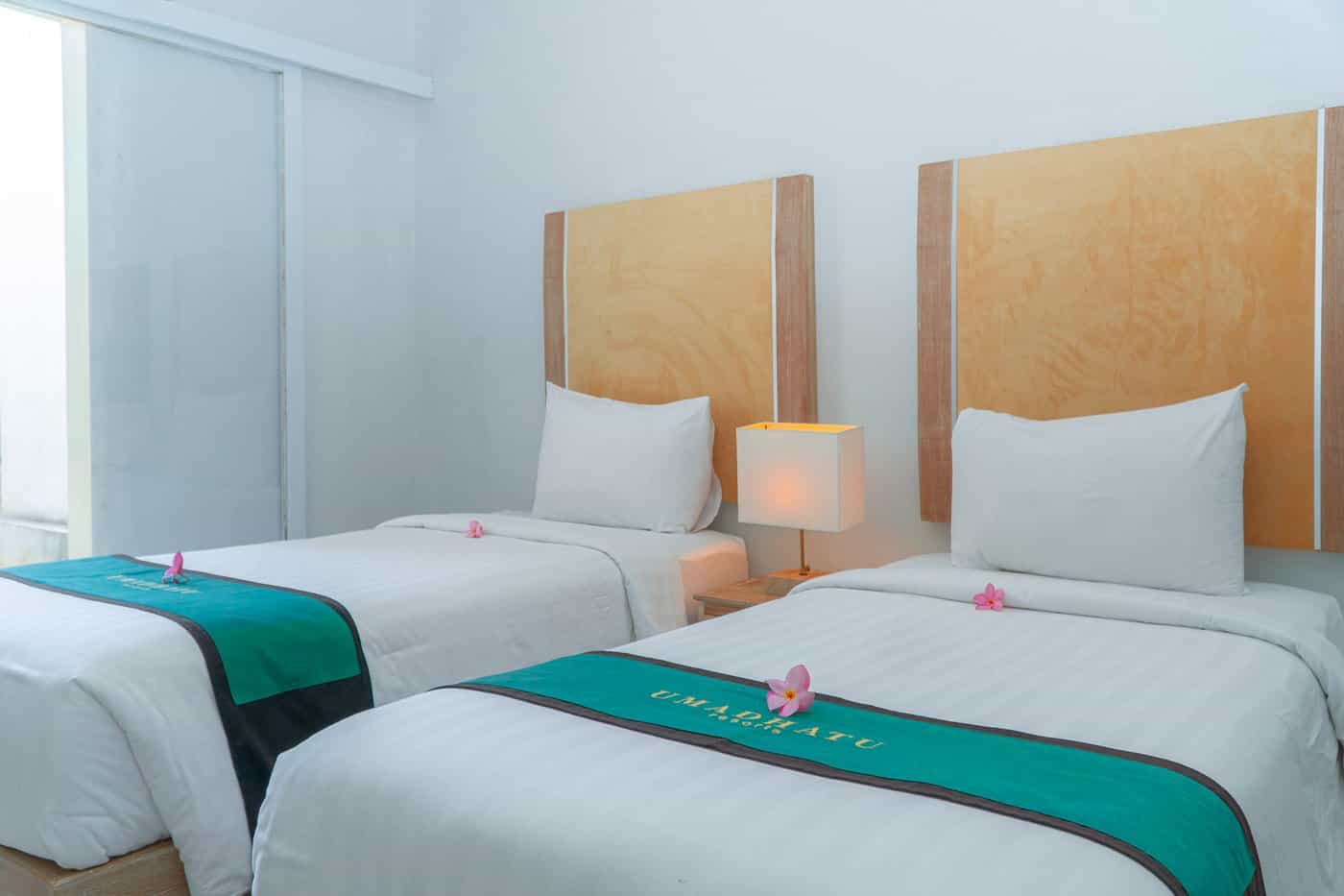 Twin room at Umadatu Resort, Bali.