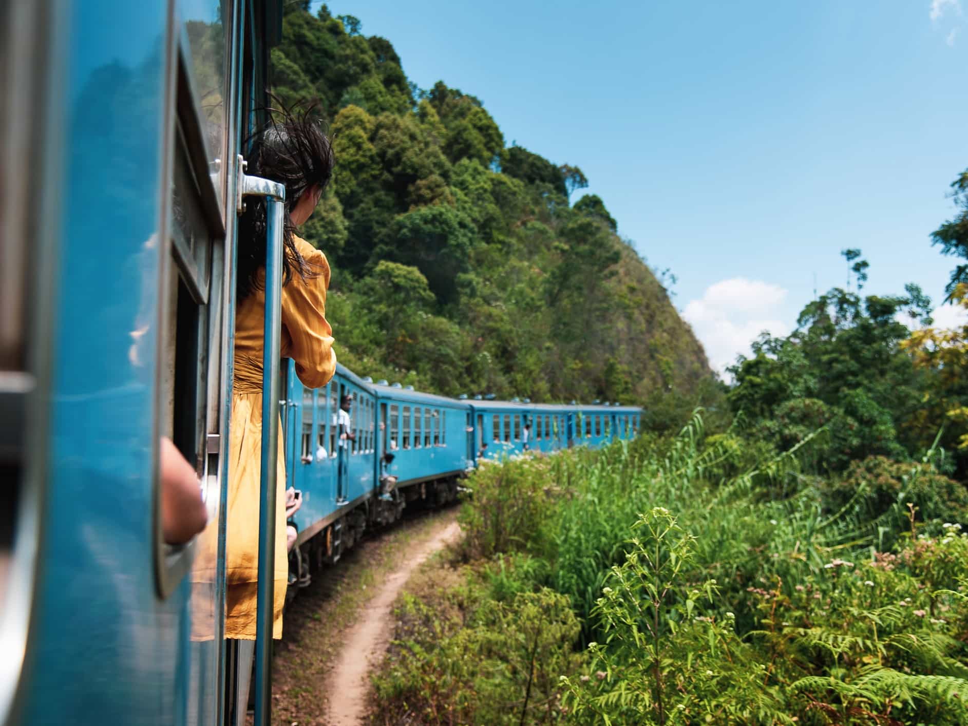 Train ride in Sri Lanka. Photo: GettyImages-1147768978