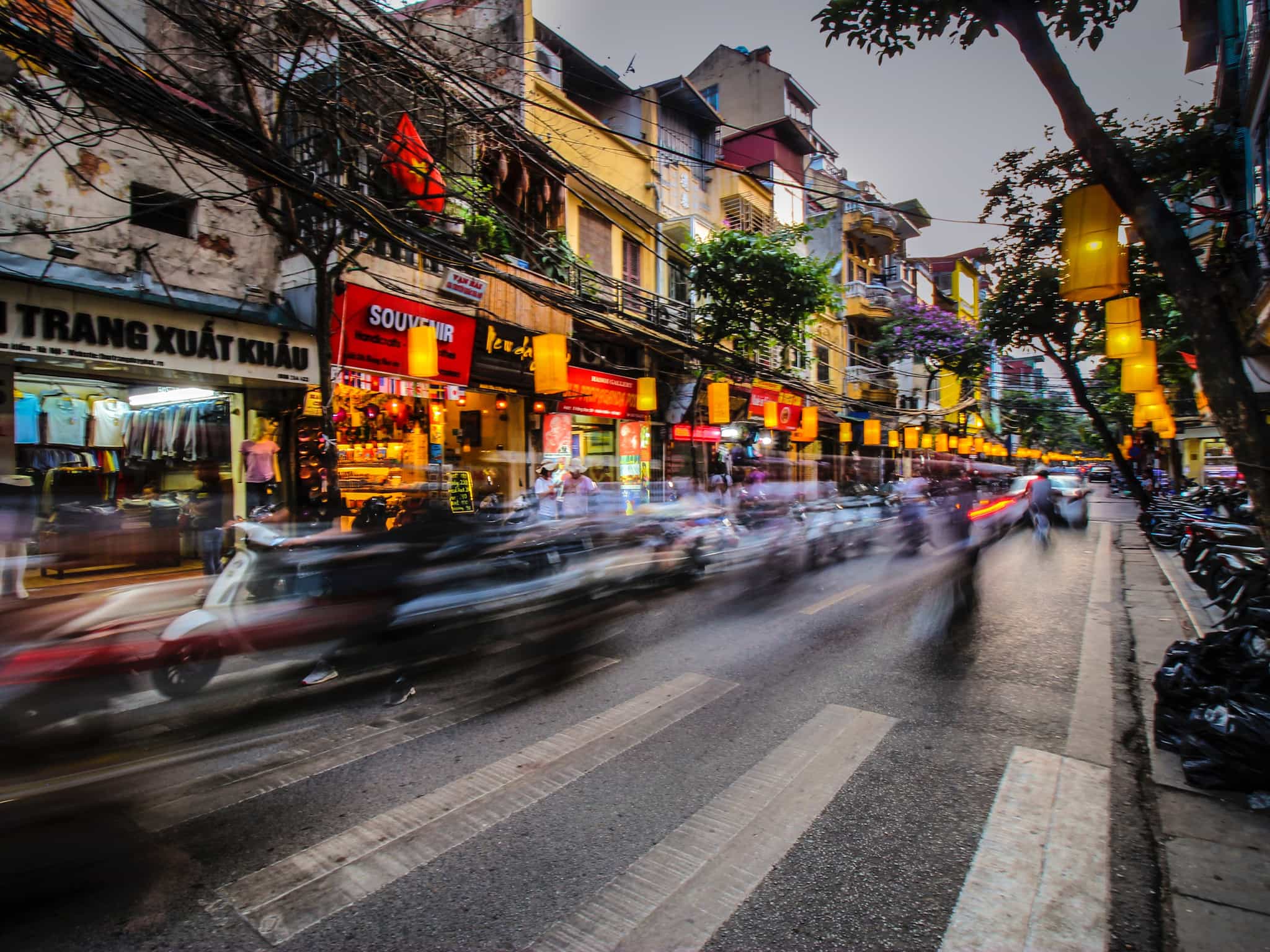 Hanoi evening street scene