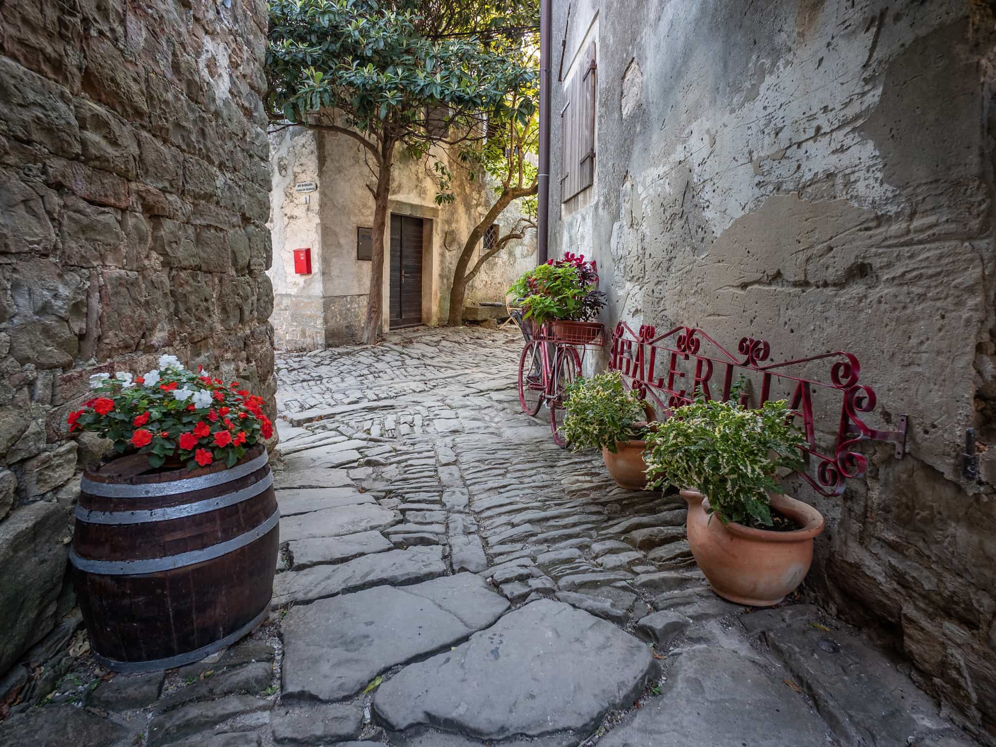 Old streets of motovun, Istria, Croatia.