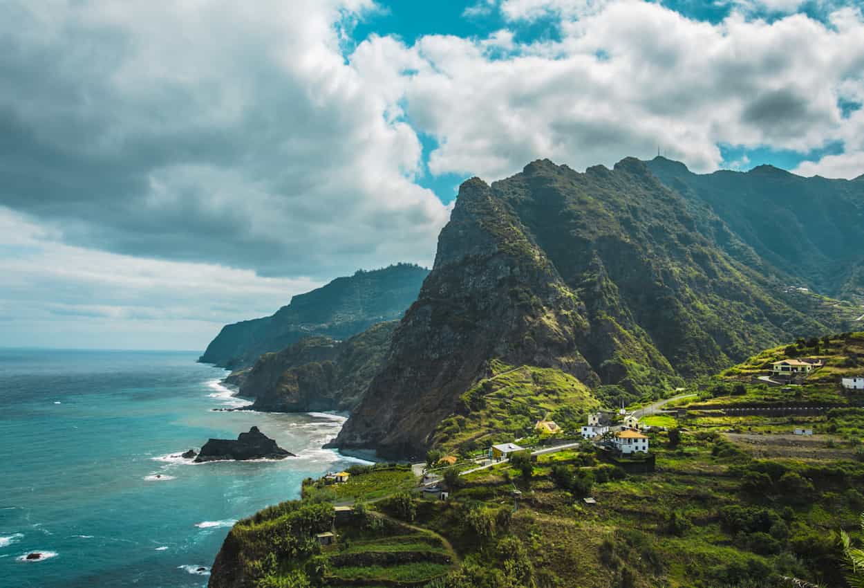 Views along the wild northern coast of Madeira.