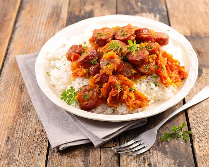 Rougaille sausage, La Reunion island in India Ocean