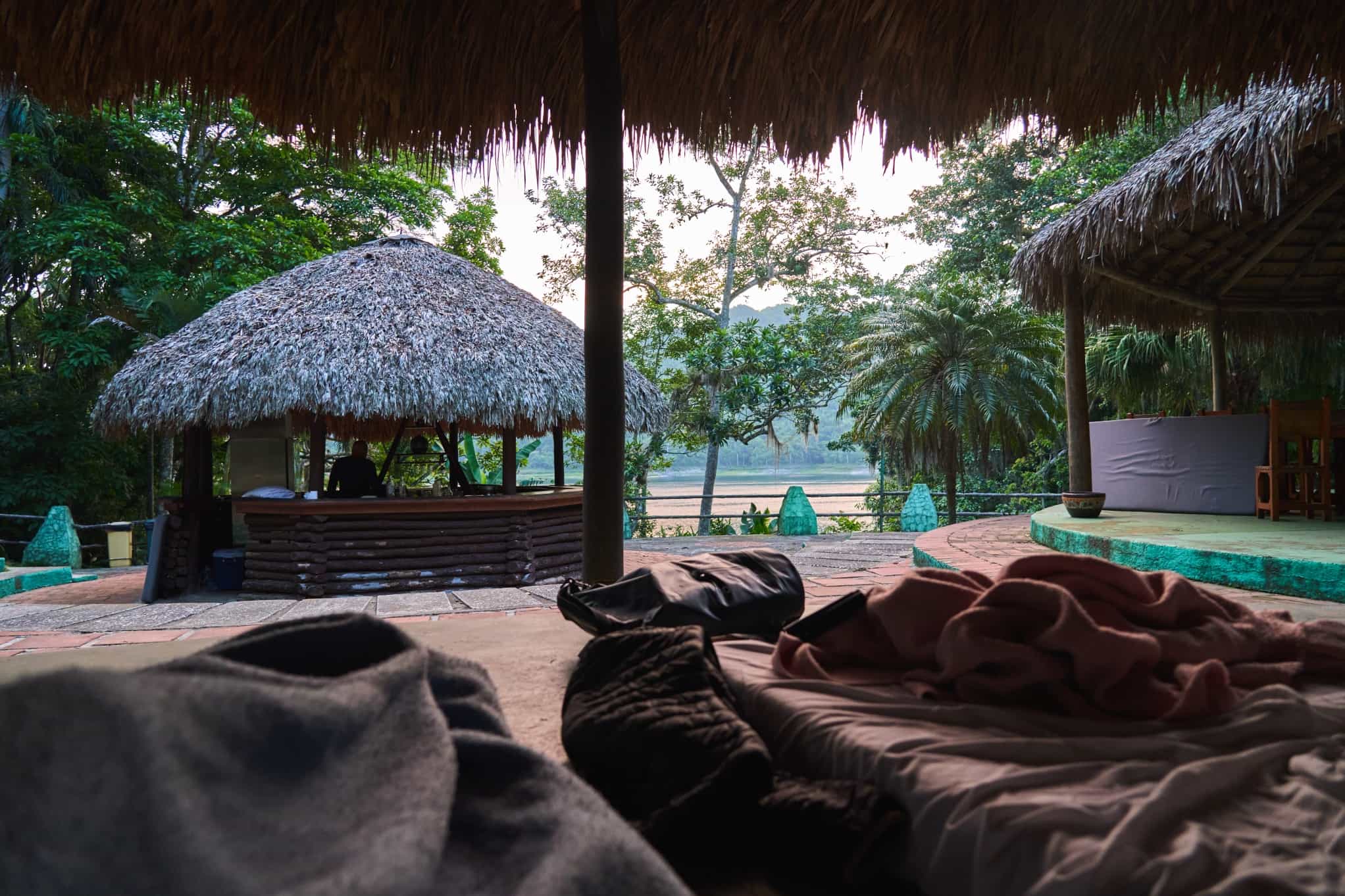 Beds set up in a ranchon, Rio Negro, Cuba