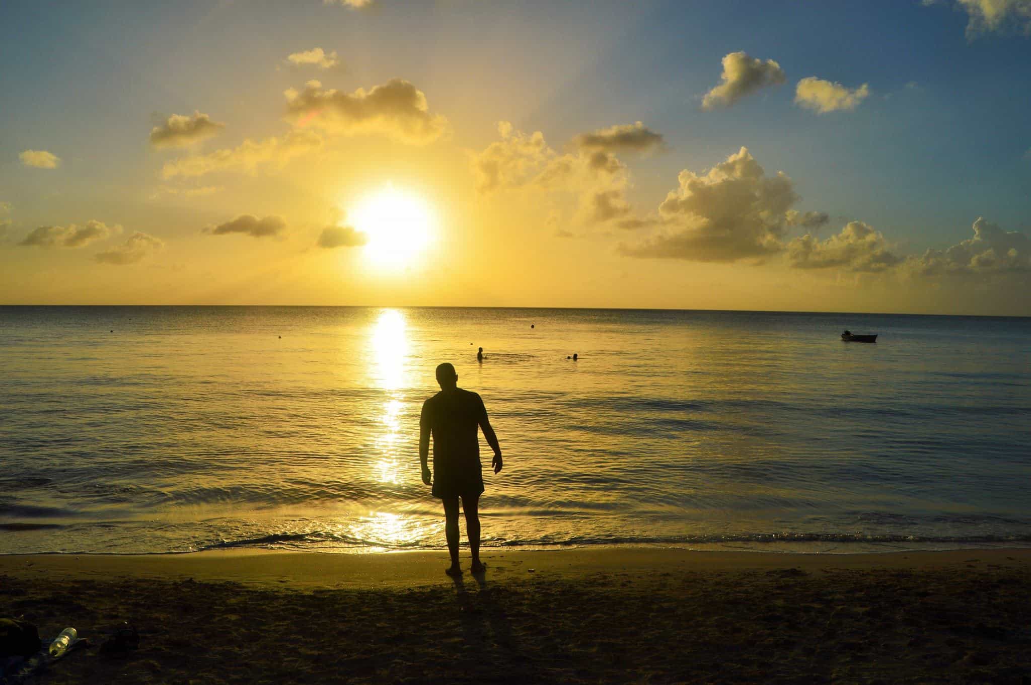 Beach in Cartagena at sunset.