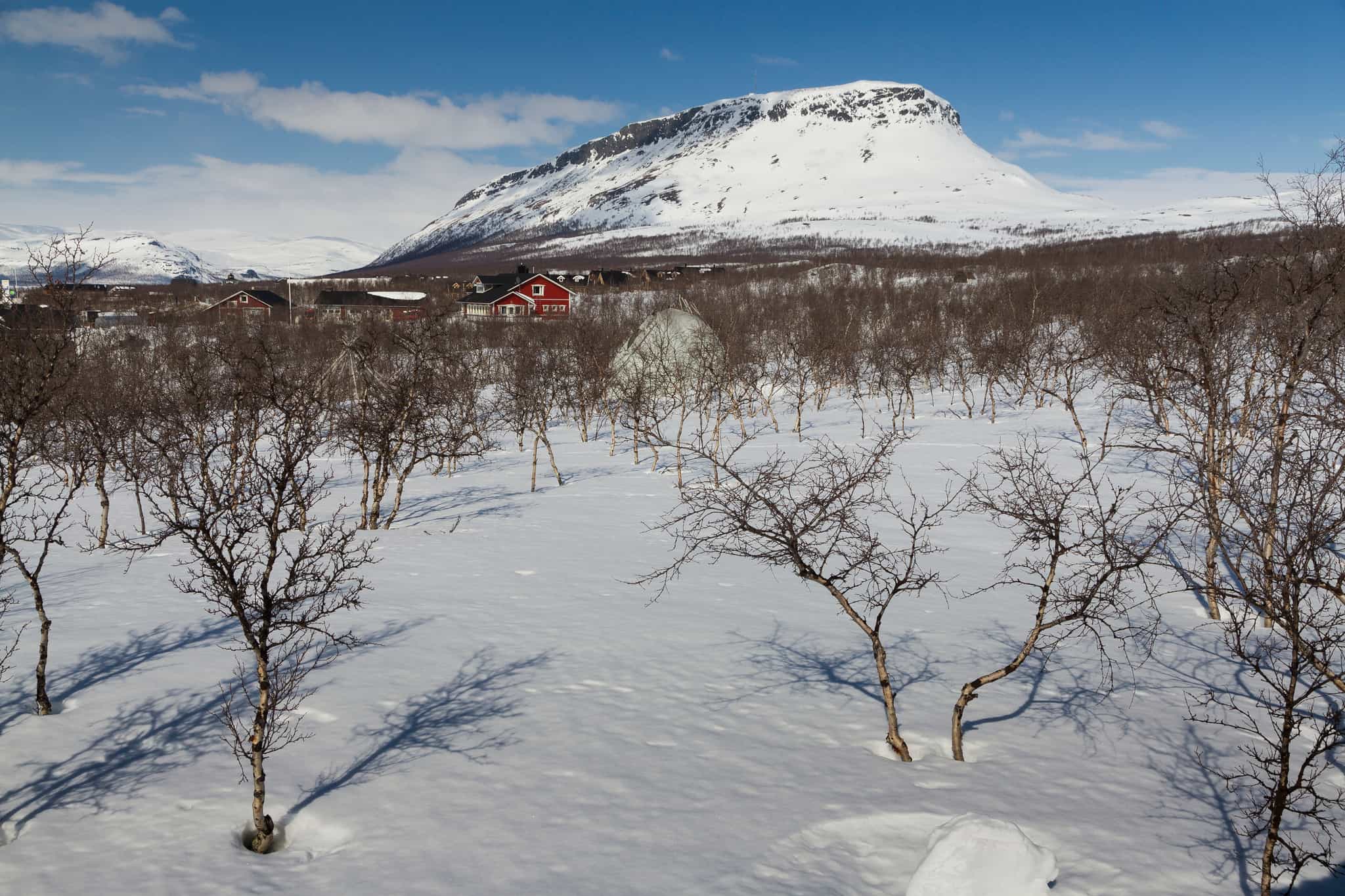 A view towards Saana fell from Kilpisjärvi Nature Centre, Arctic Circle Ski Expedition