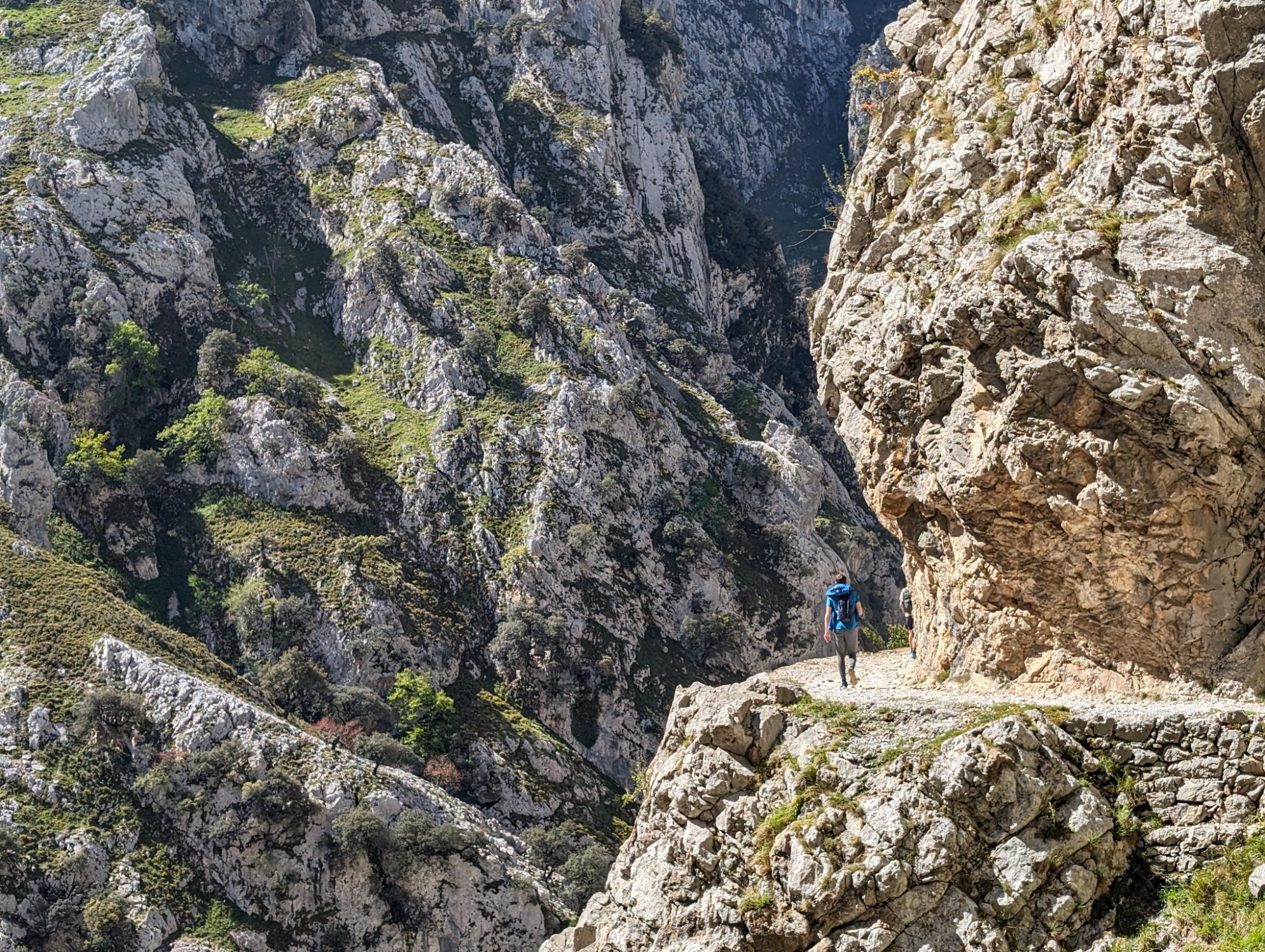 A rocky view from the Ruta del Cares walk, bending around the mountain. Photo: Stuart Kenny