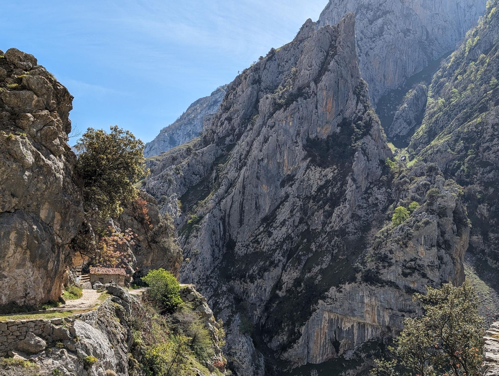 Jagged limestone peaks reach up and shape the route throughout the hike. Photo: Stuart Kenny