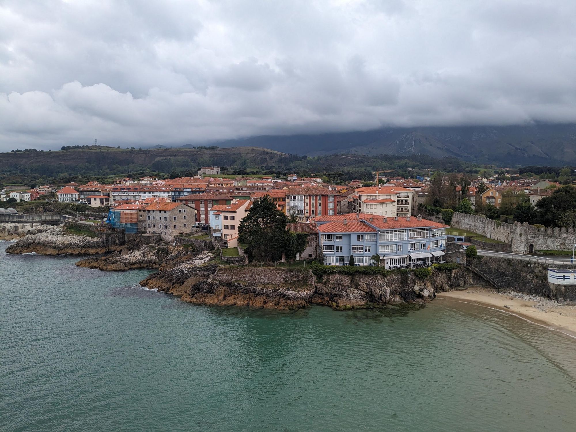 Clouds rolling in from the mountains in Llanes, the base for our long weekend. Photo: Dani Redd.