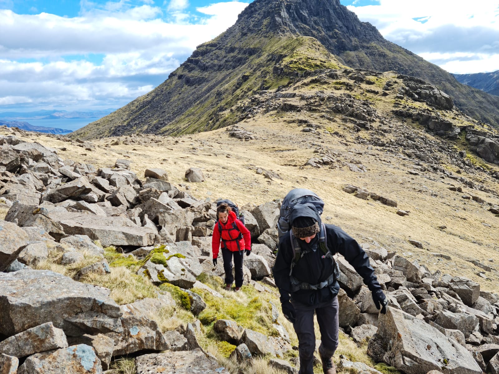 Hikers on the the Rùm Cuillin traverse. Photo: Atlas Mountaineering.