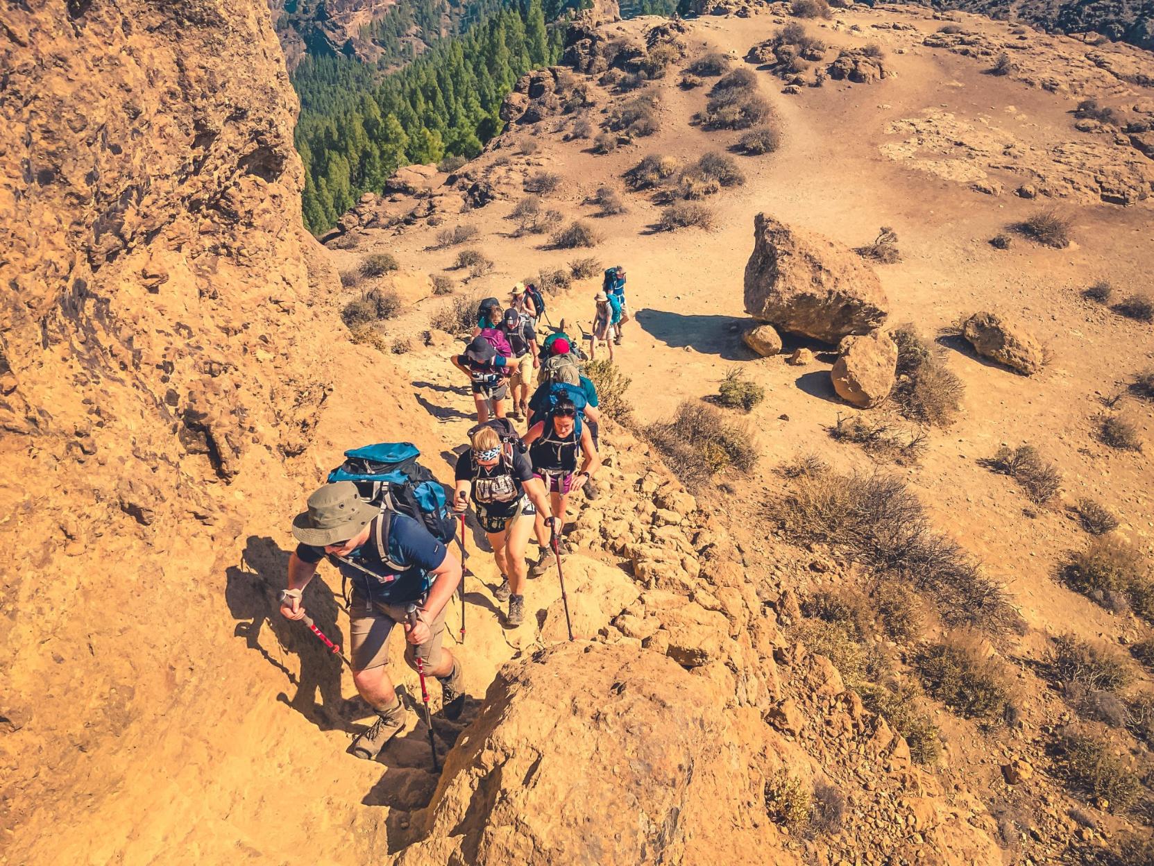 Hiking up to Roque Nublo from Tejeda. Photo: Climbo