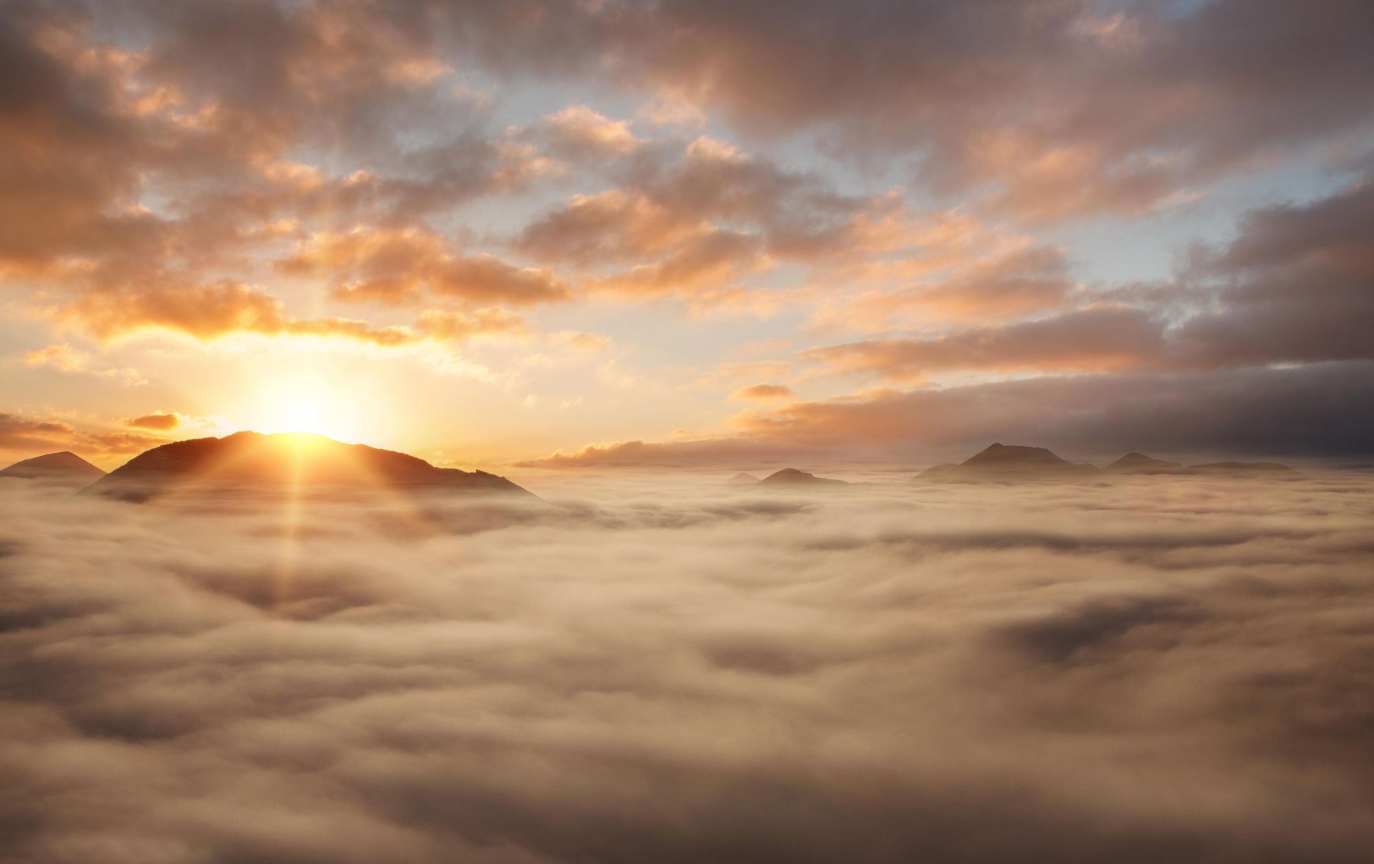 A cloud inversion as the sun rises at Cerro Cabeza de Vaca. Photo: Getty