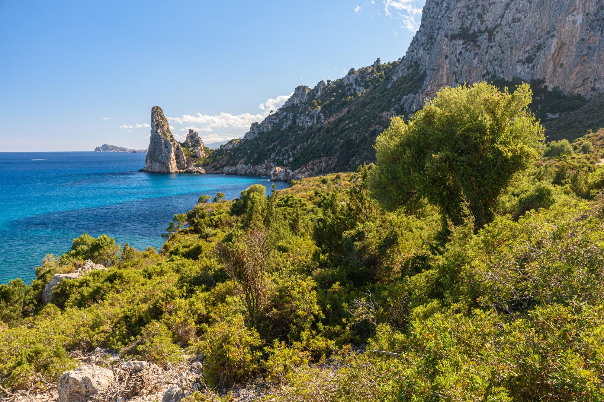 The coastline of Sardinia, home to the Selvaggio Blu trekking route. Photo: Getty