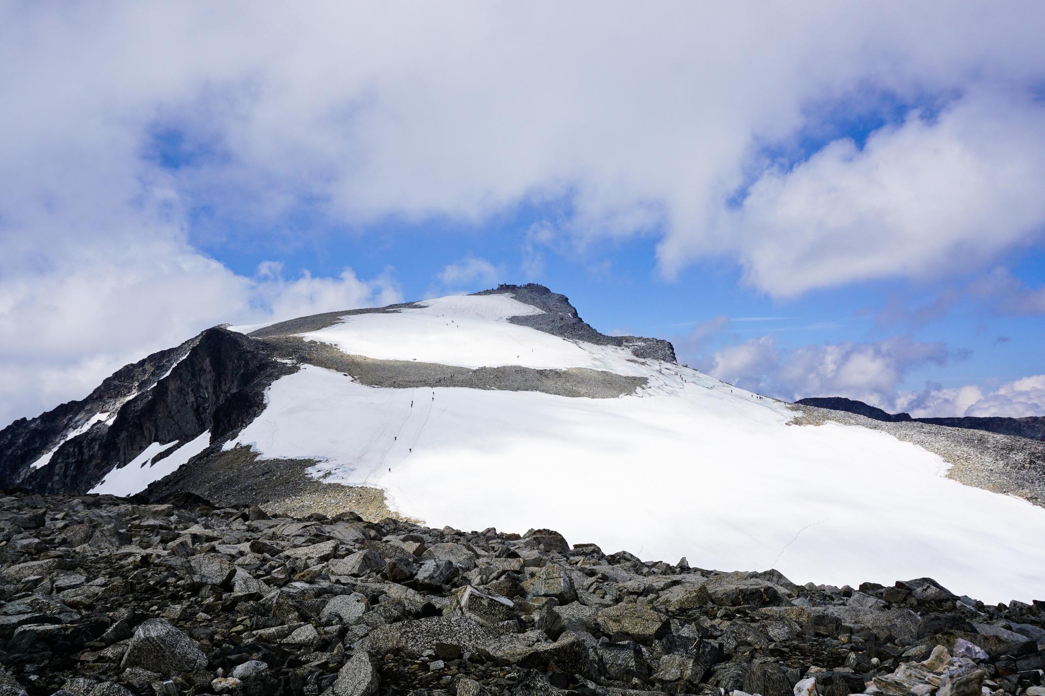 The summit of Galdhøpiggen, the highest mountain in Norway. Photo: Getty.