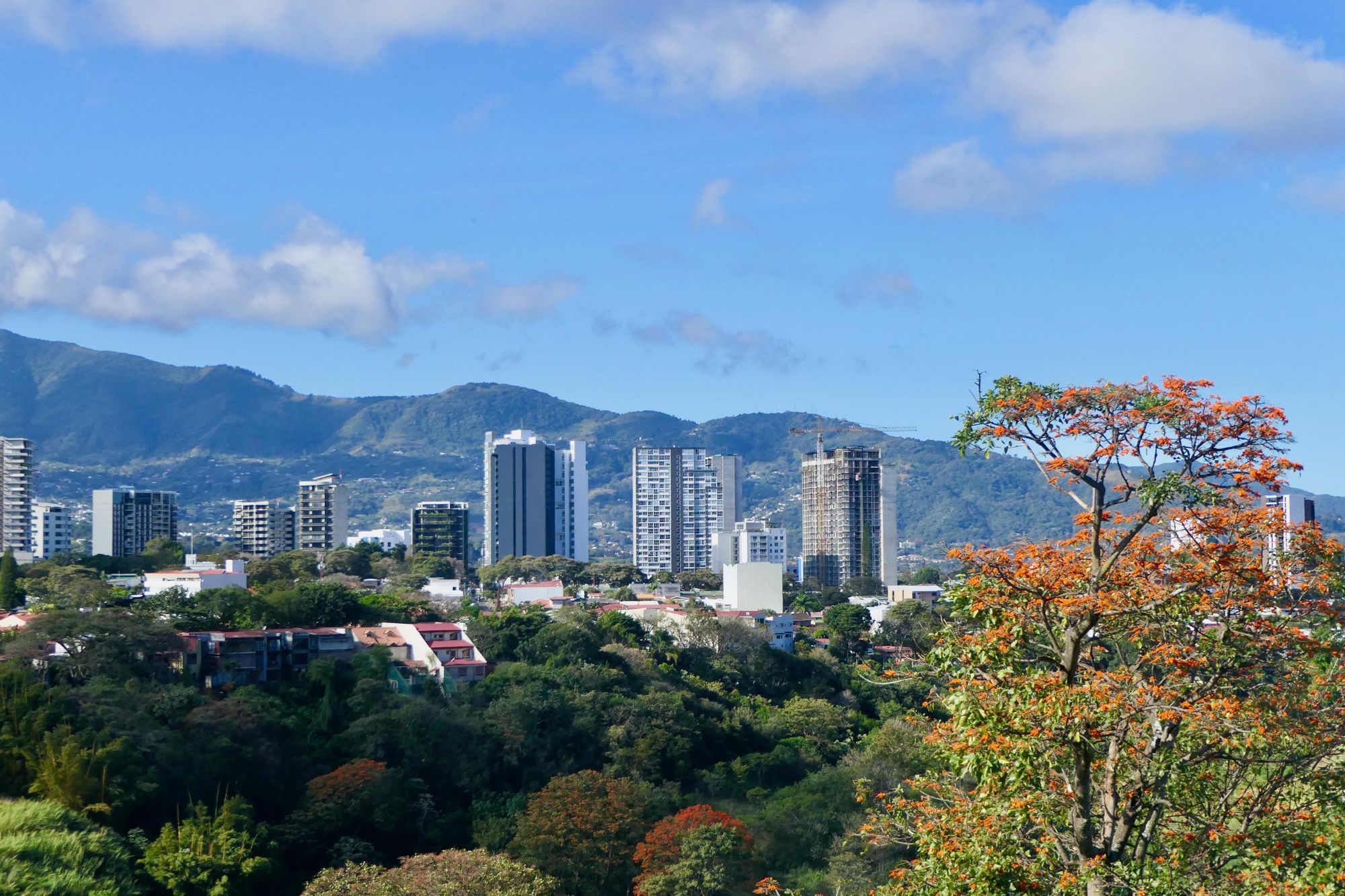 The city centre of San José, Costa Rica with mountans in the background. Photo: Getty