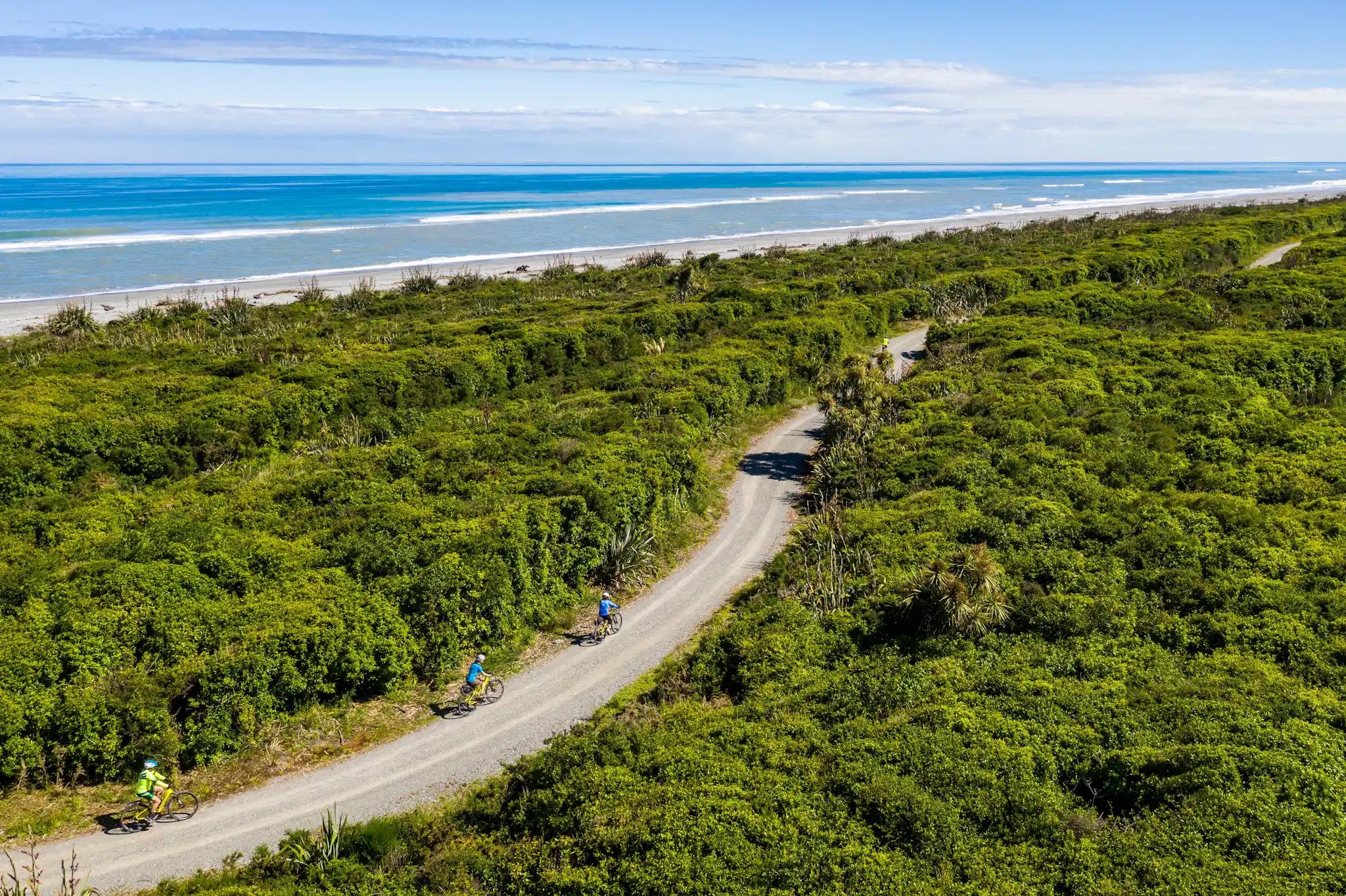 Cycling a section of the West Coast Wilderness Trail. Photo: Adventure South NZ.