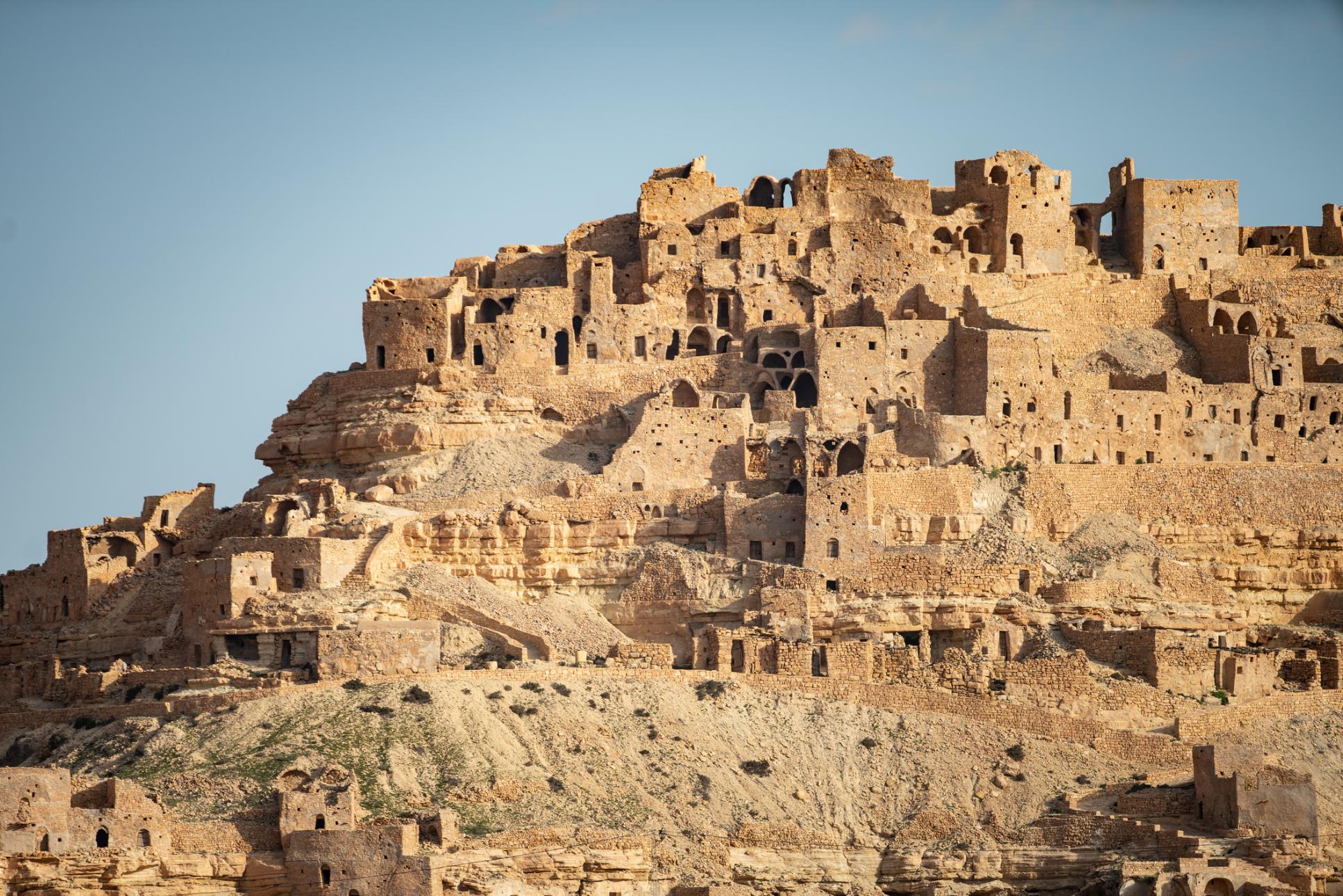 The ruined Berber village of Chenini in Tunisia. 