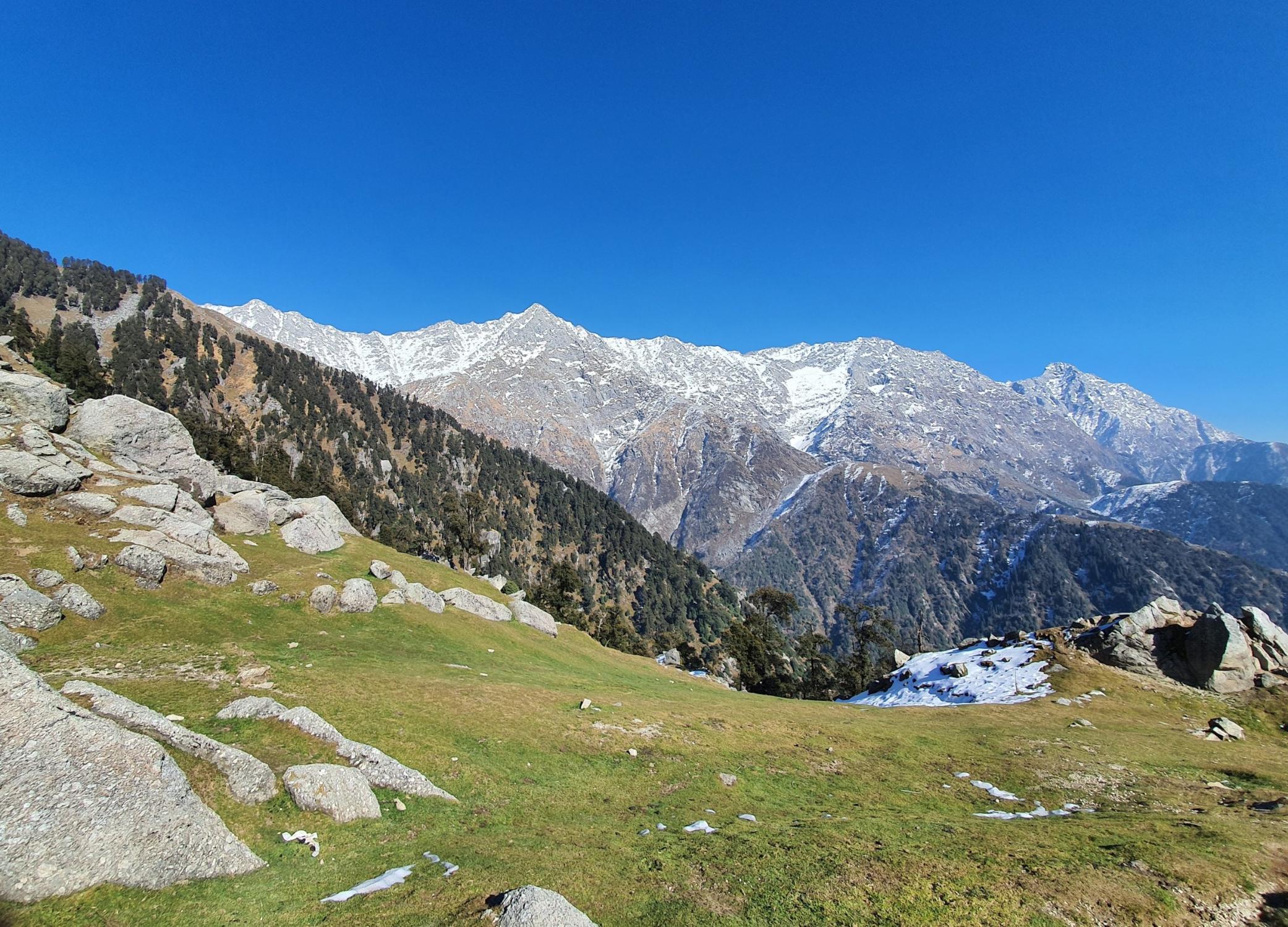 The Dahauladhar Mountains as seen from Triund. Photo: Getty.