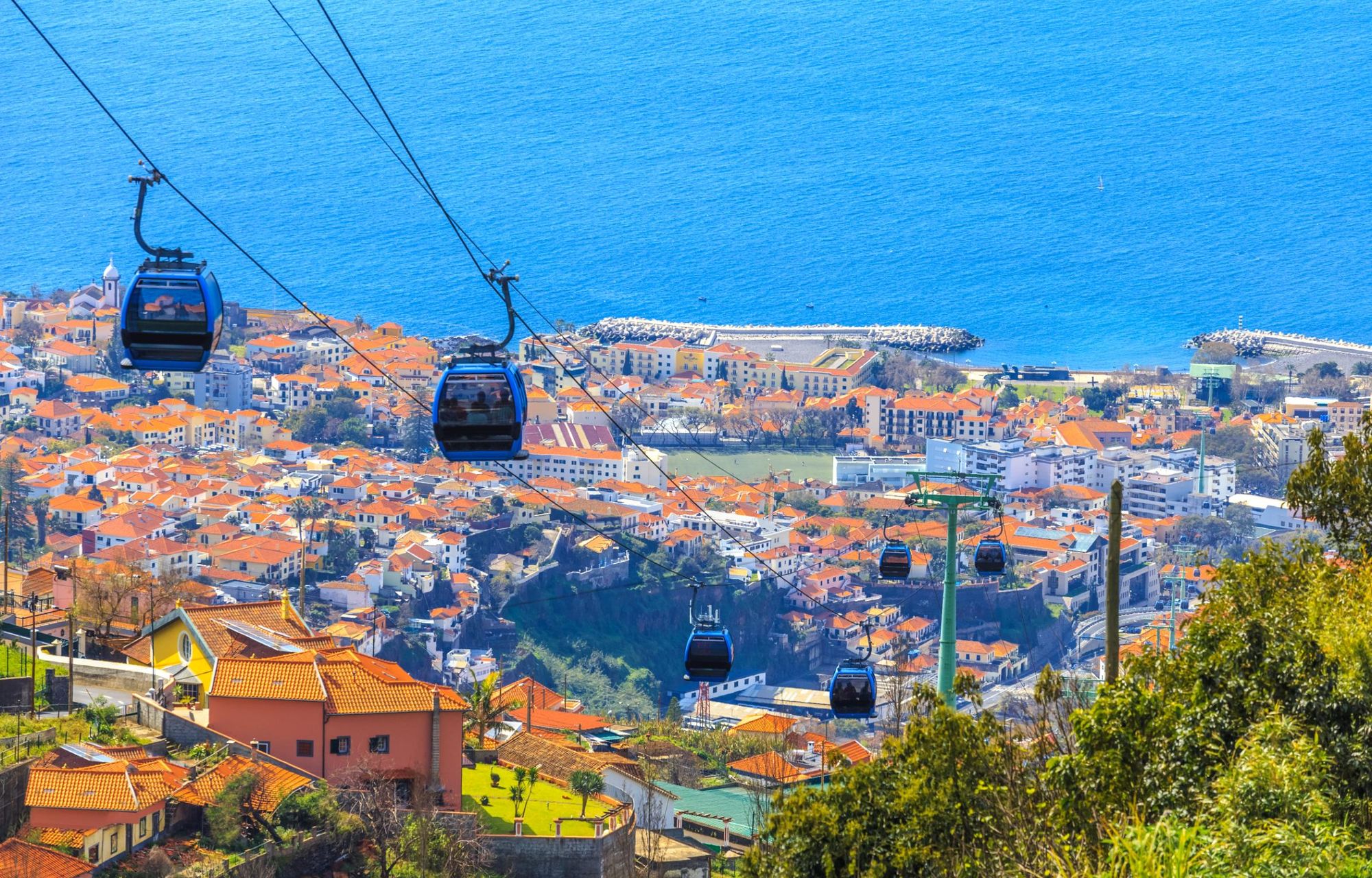 The cable car above Funchal, Madeira. Photo: Getty