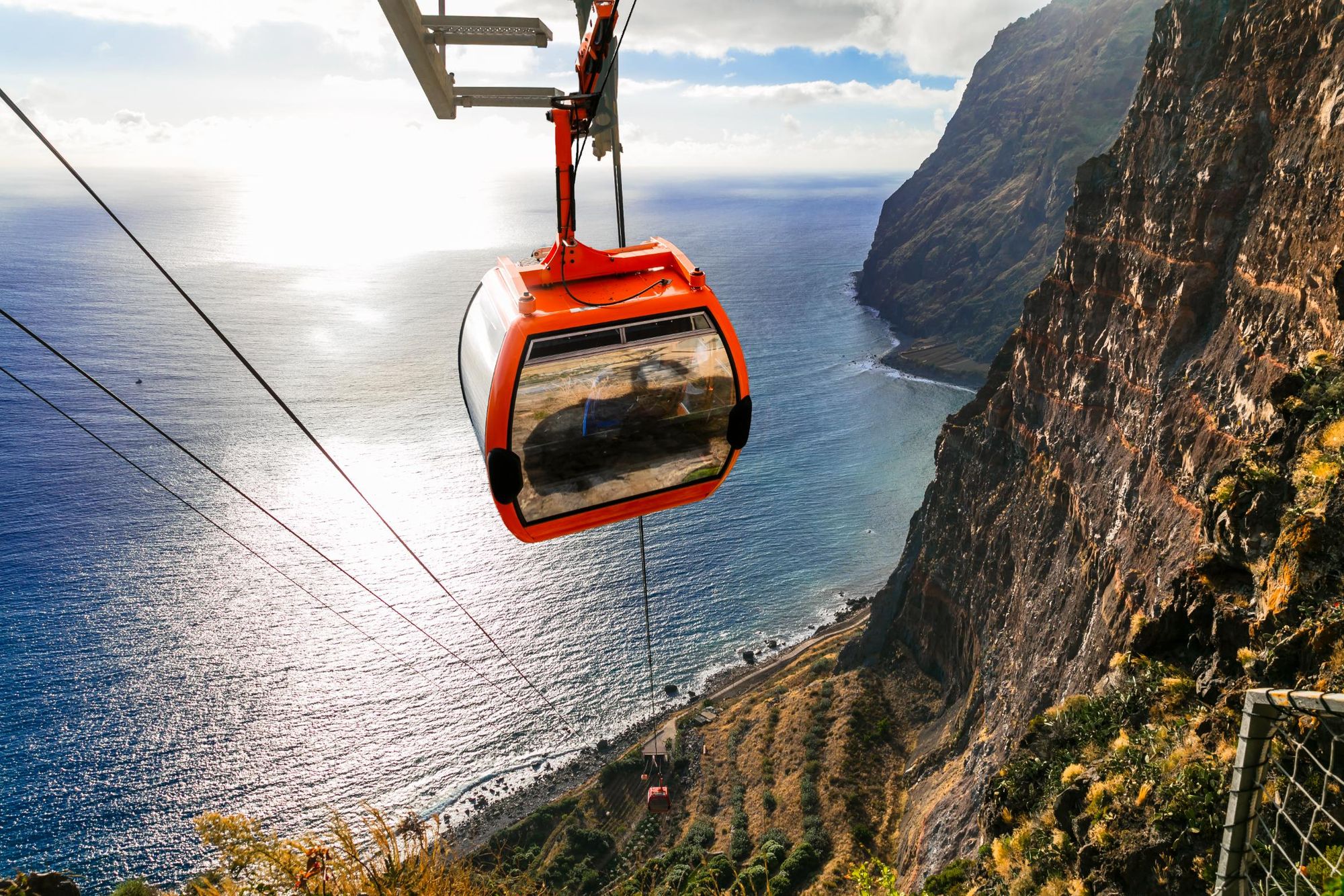 The mountain cable car Cabo Girao in Madeira. Photo: Getty