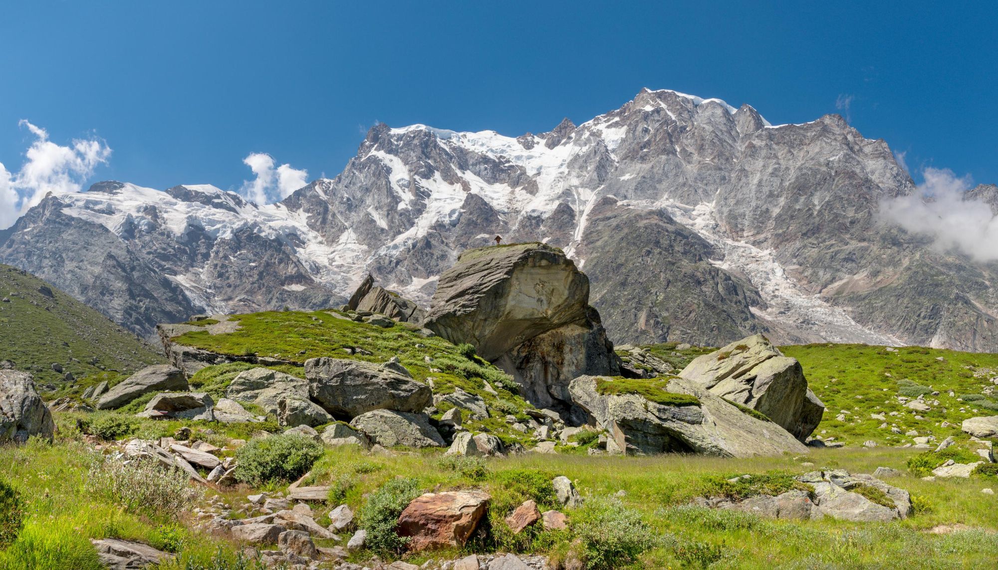 The Monte Rosa and Punta Gnifetti peaks, as seen from the Valle Anzasca valley. Photo: Getty