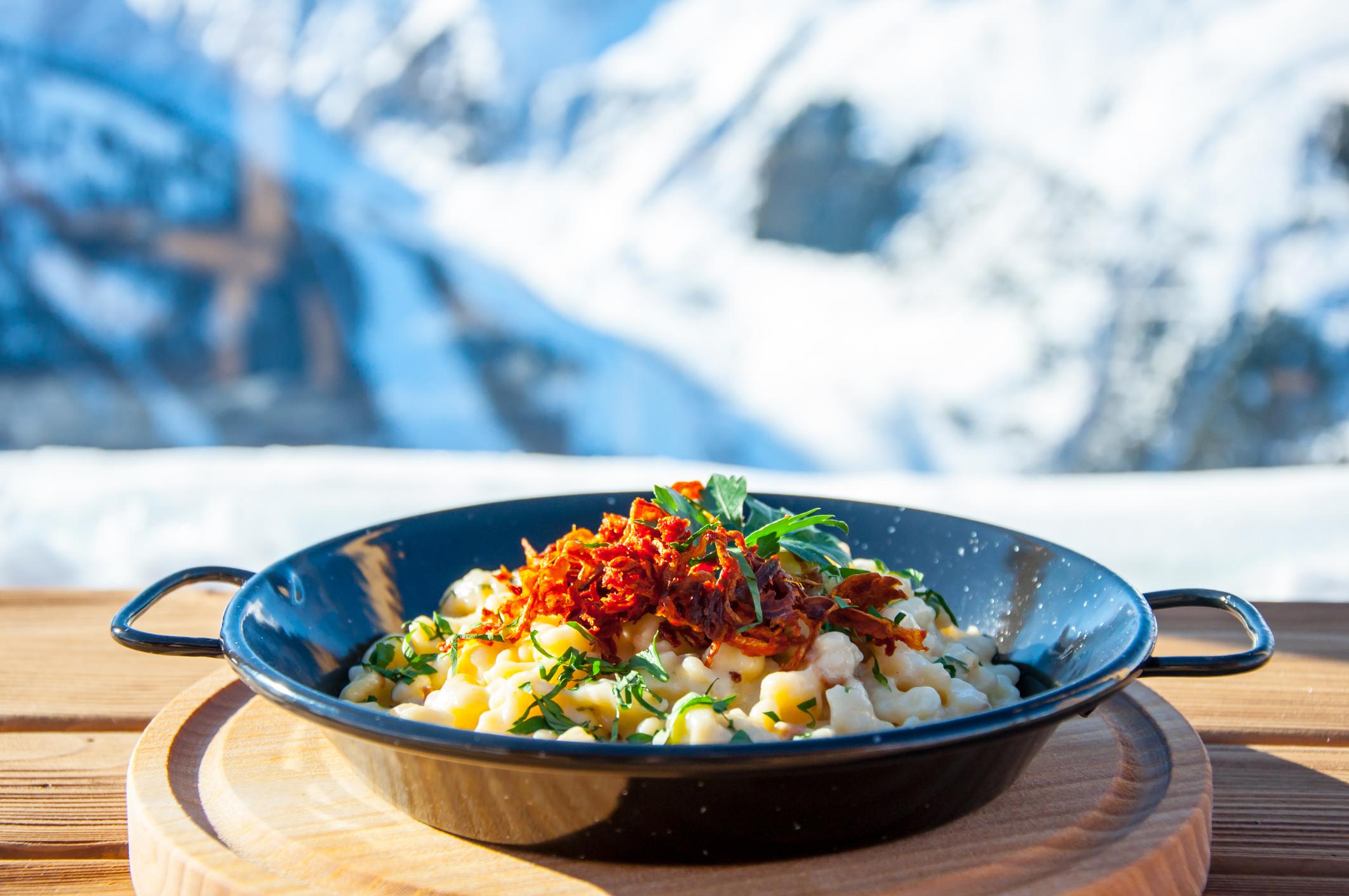 Cheese spaetzle, a popular German dish served in the Swiss and Austrian Alps. Photo: Getty.