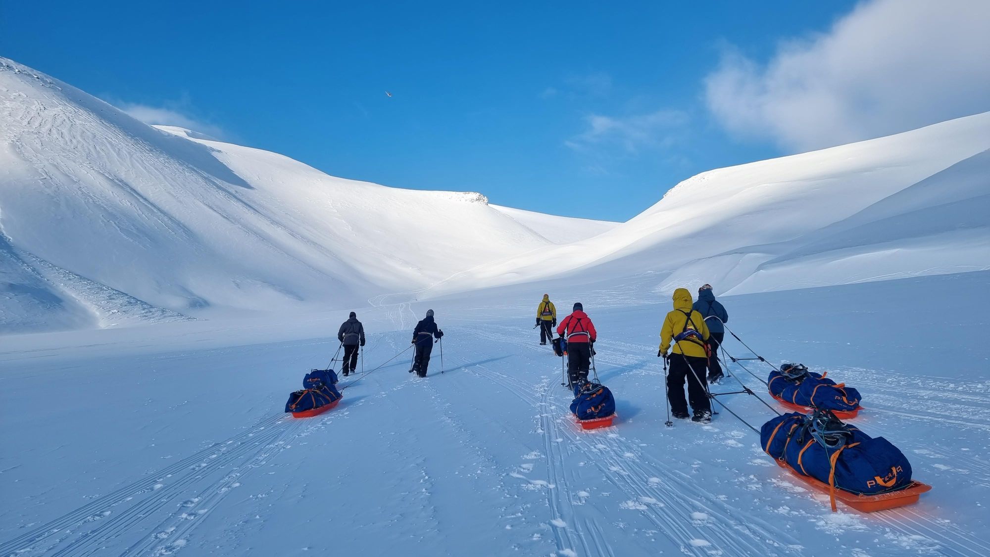 Travellers making their way into the Svalbard wilderness. Photo: Svalbard Wildlife Expeditions.