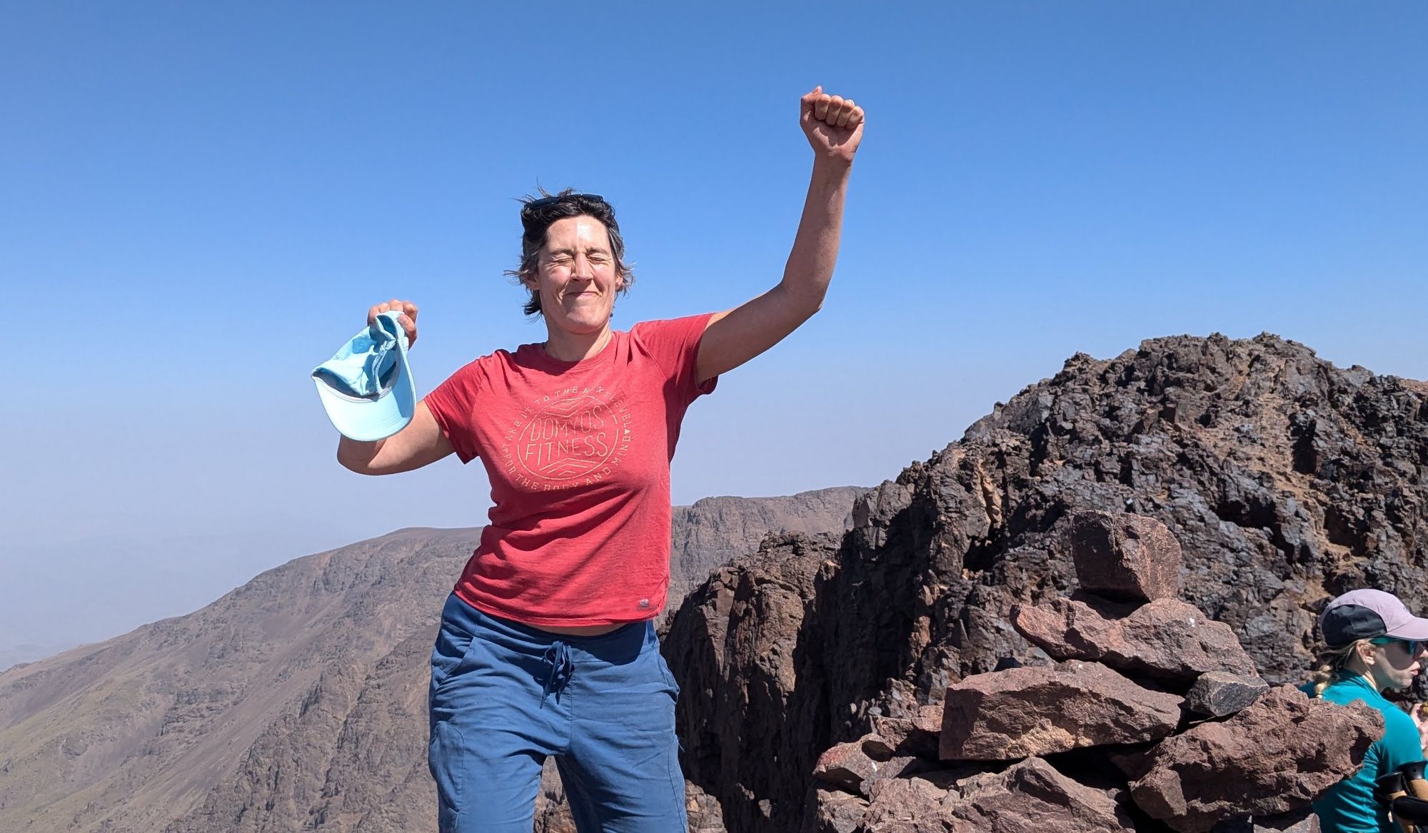 Celebrating success at the top of the ridge. Photo: Dani Redd.