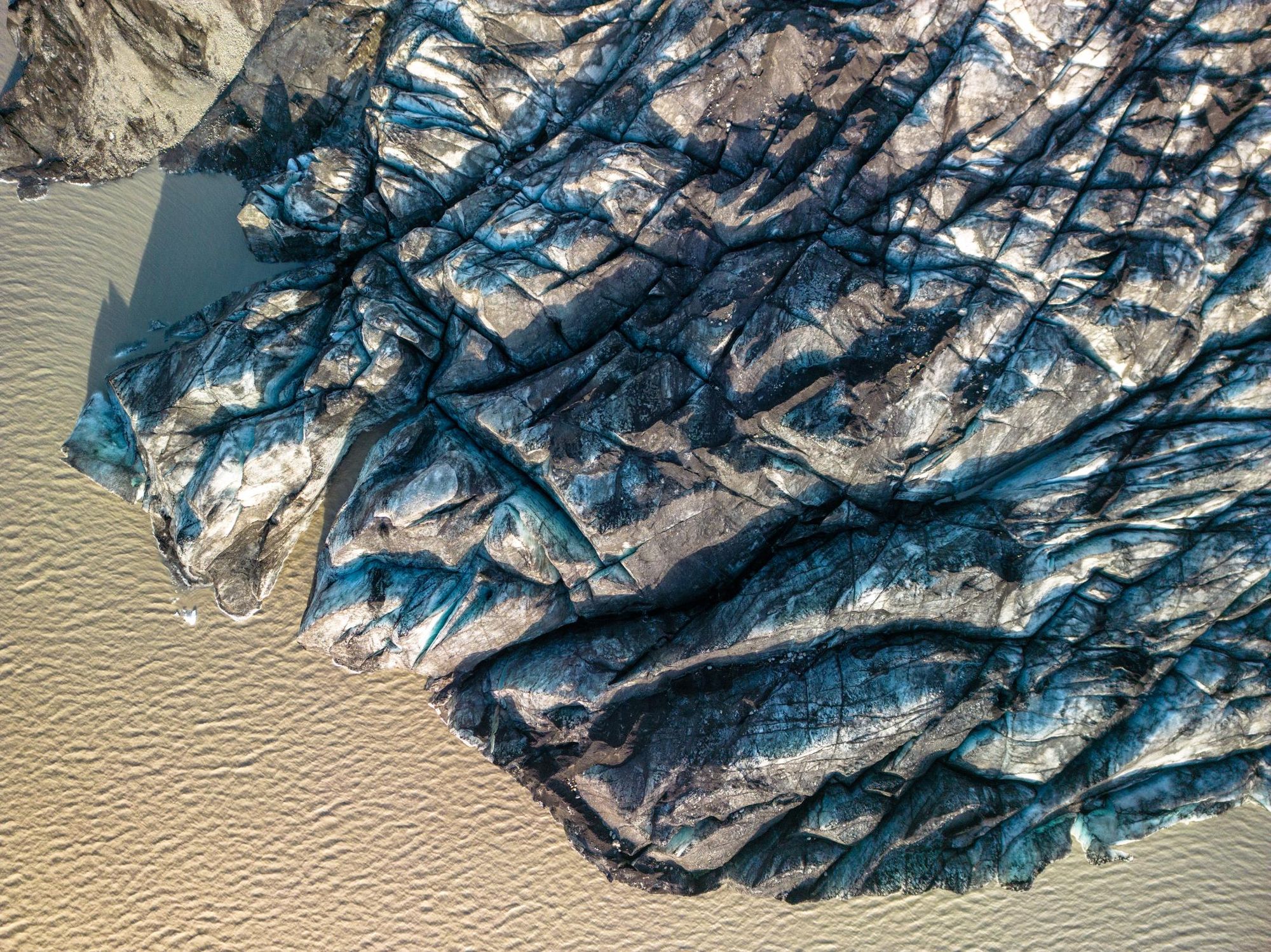 A drone view of the Sólheimajökull glacier. Photo: Getty