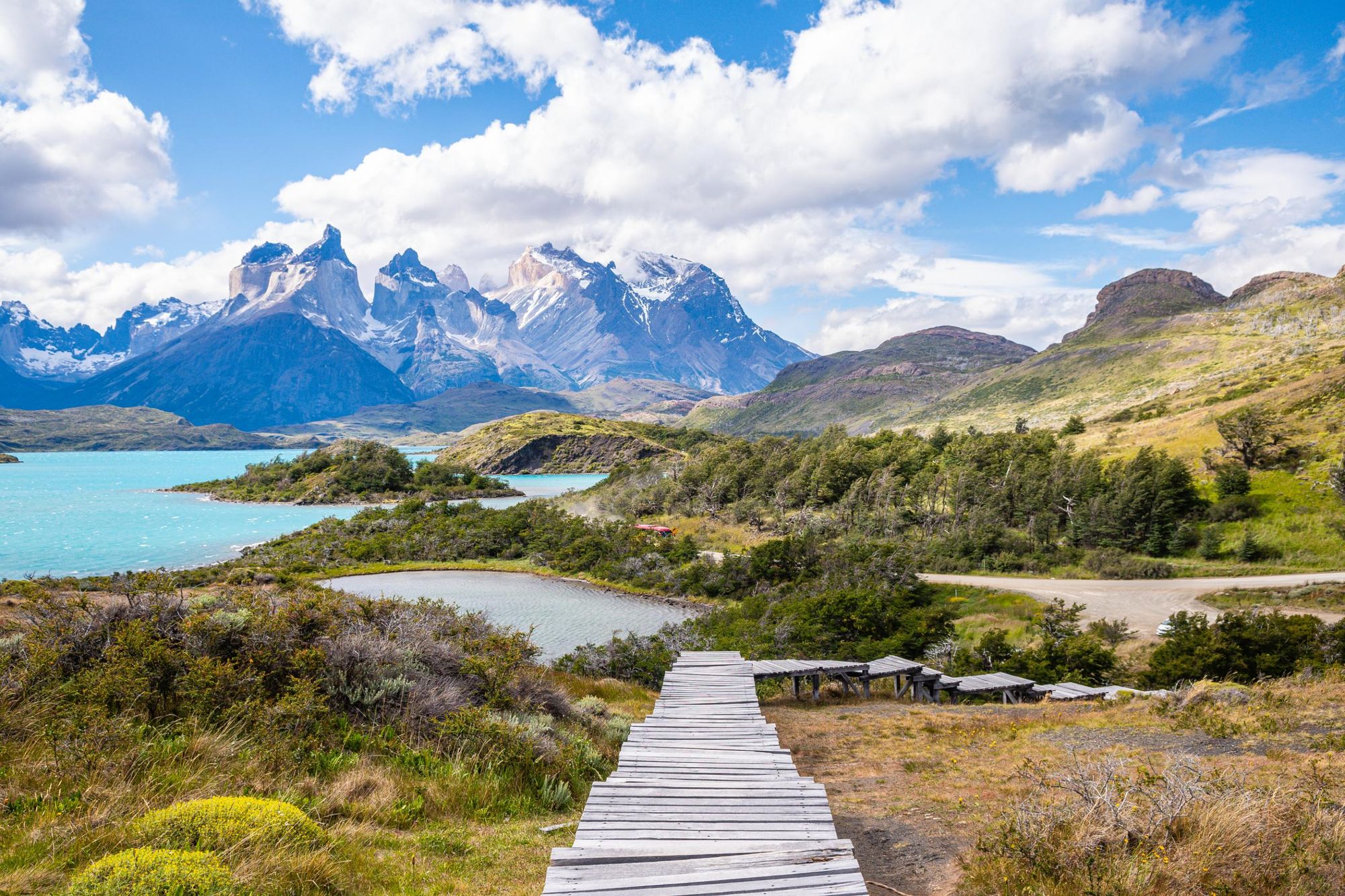 The famous boardwalk view on the W Trek in Torres del Paine. Photo: Getty