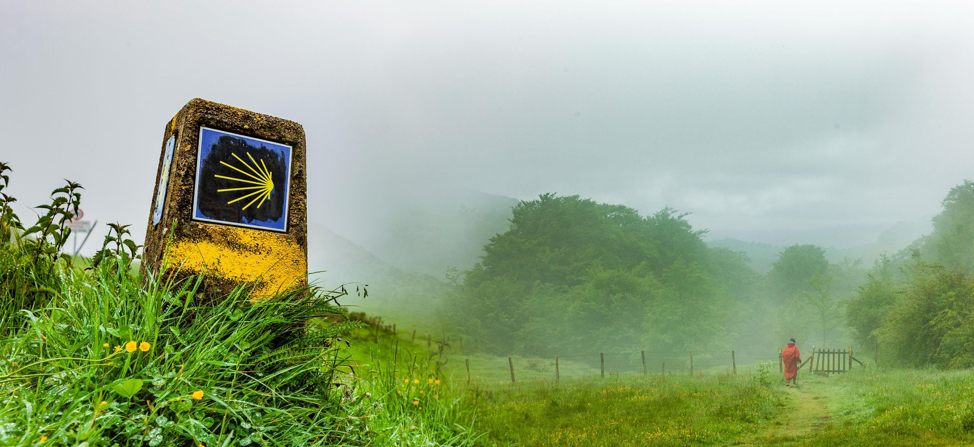 The famous waymarkers of the Camino de Santiago. Photo: Getty