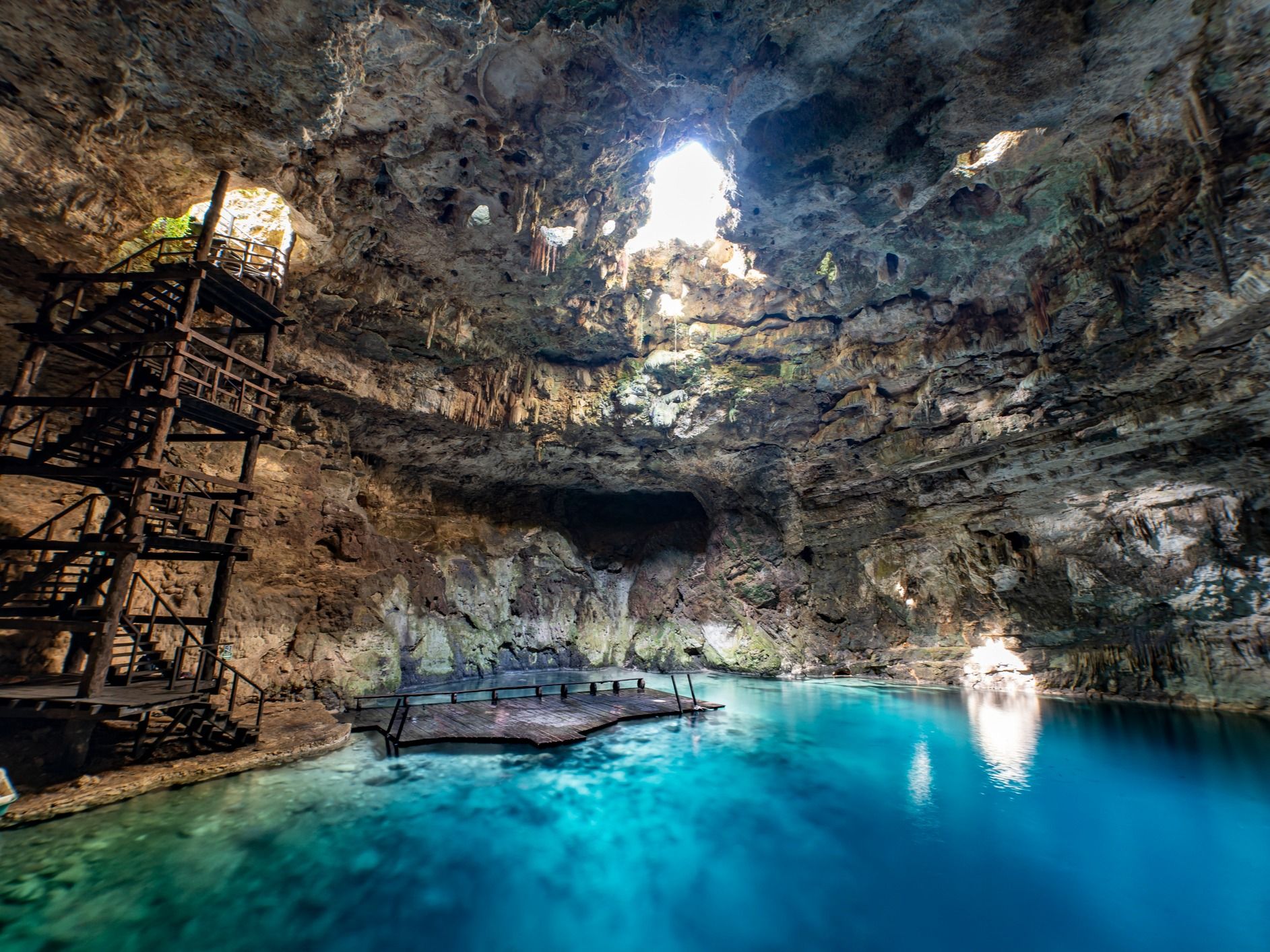 Xux Ha Cenote, a subterranean cenote on the Yucatan Peninsula. Photo: Getty.