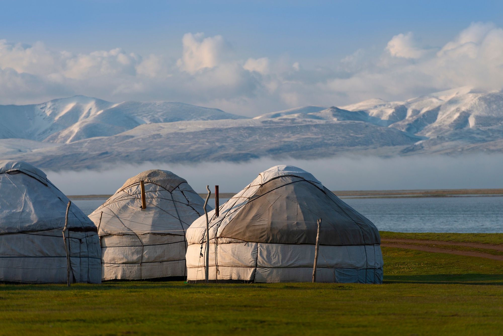 A yurt camp near Son Kul. Photo: Getty.