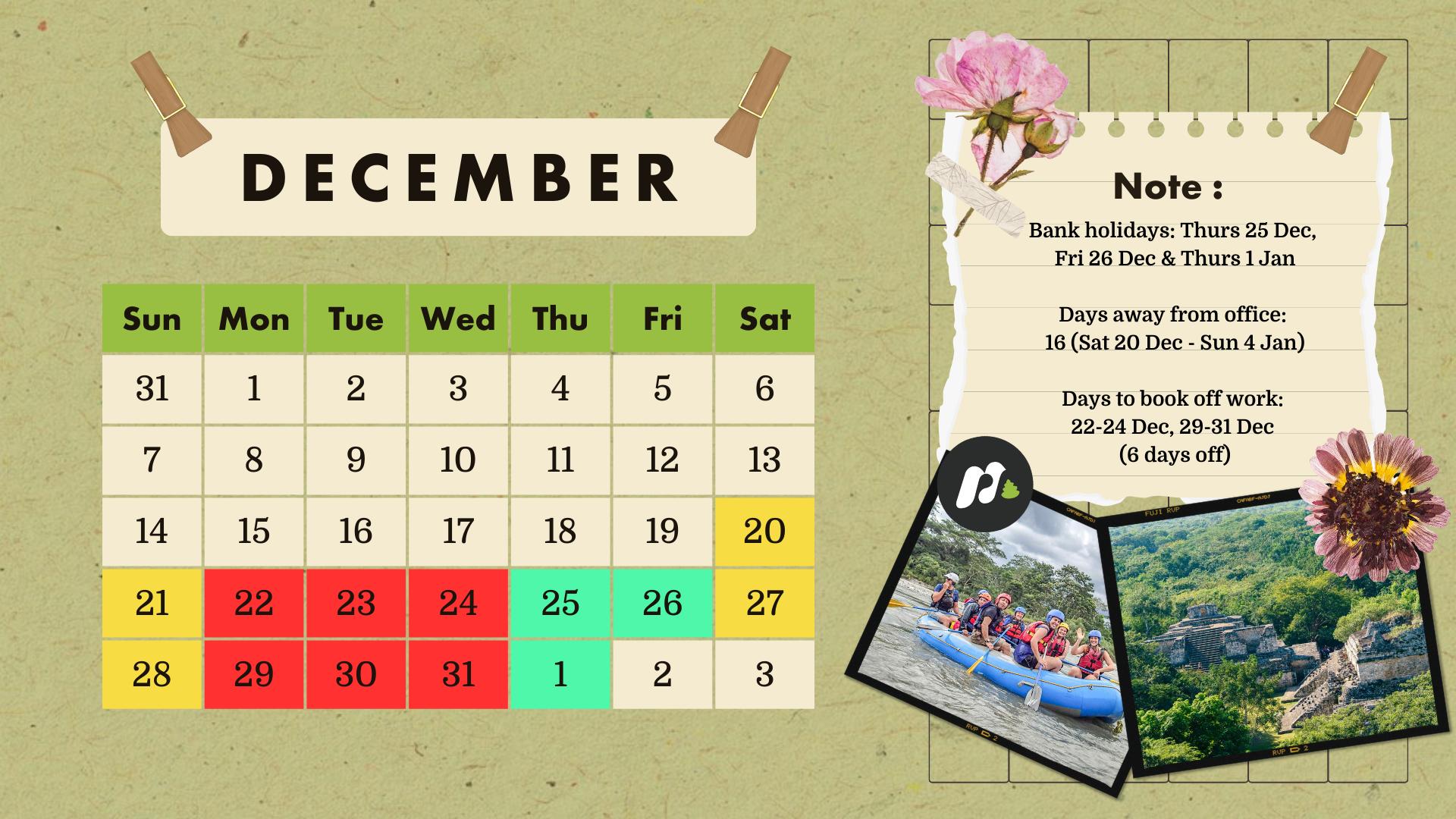 Annual leave hacks dates for December