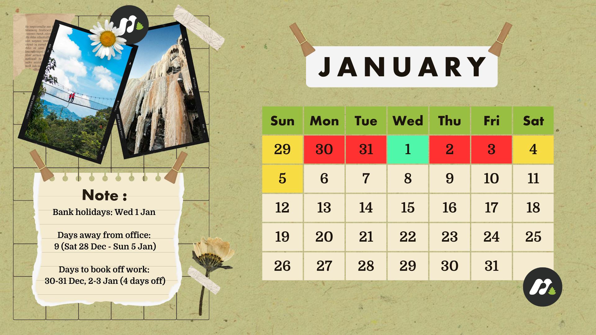 Annual leave hack dates for January