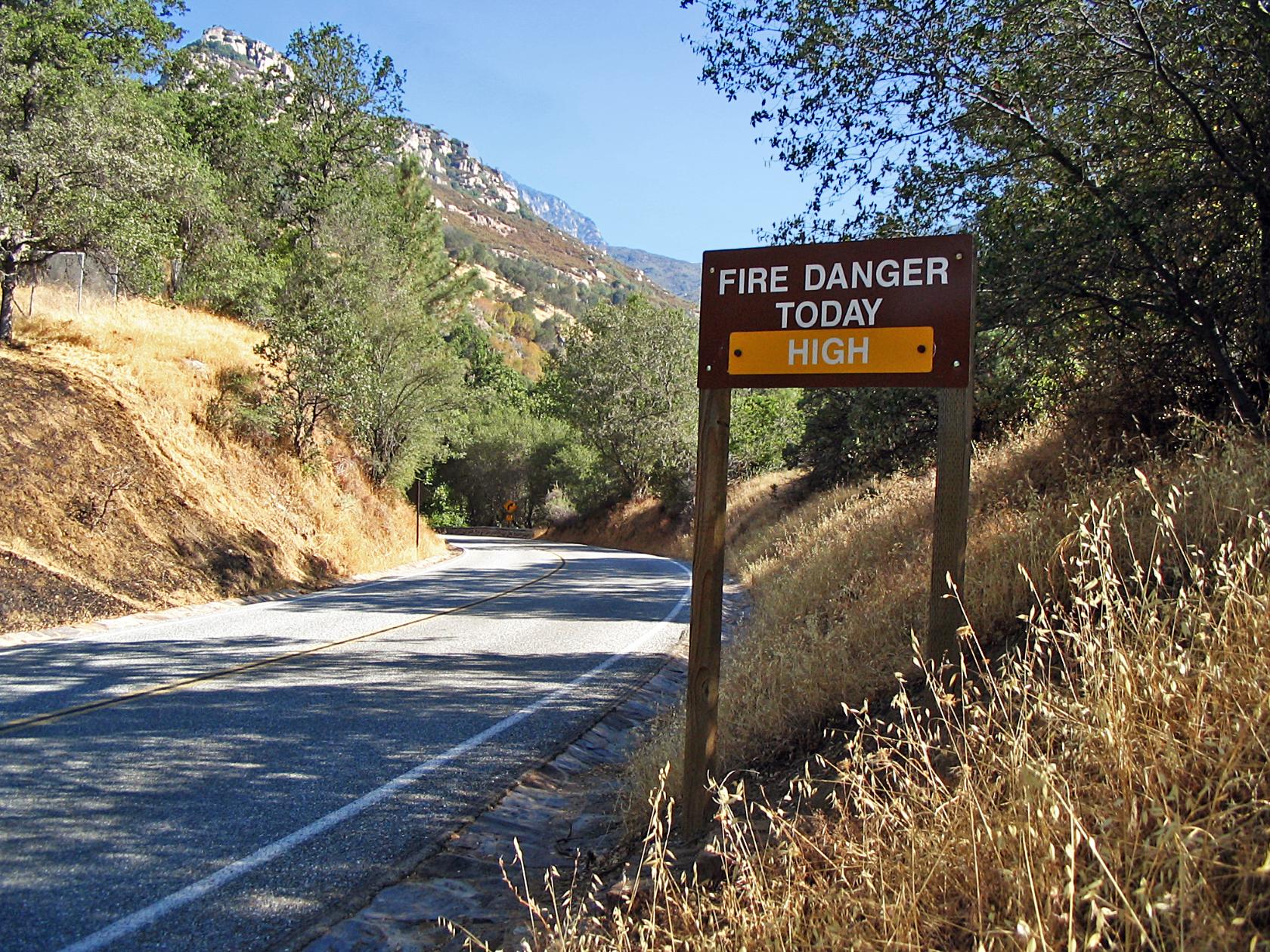 Fire danger sign