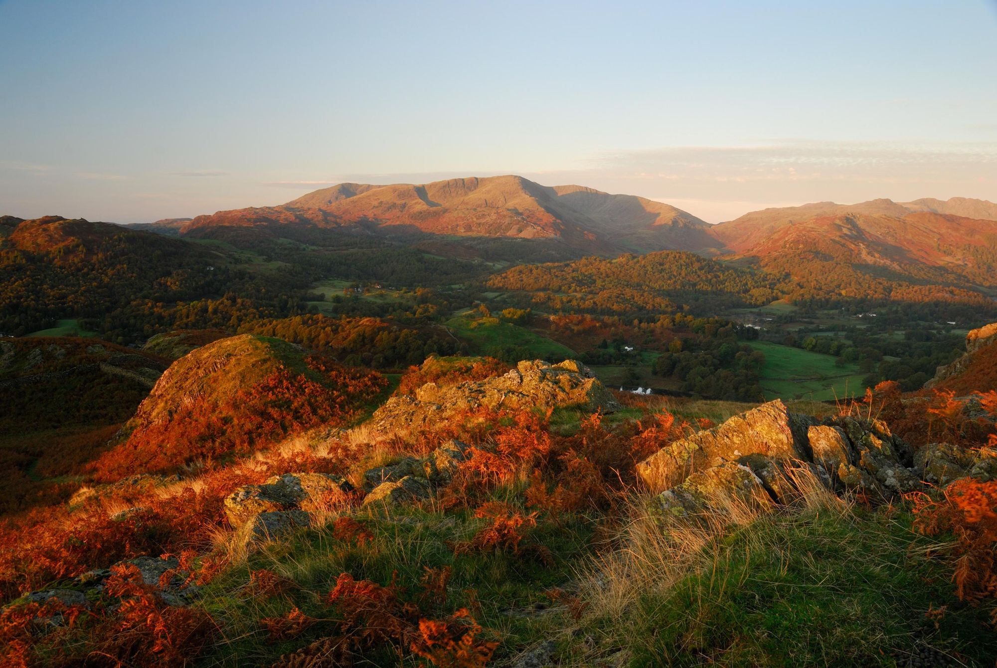 An Autumnal view from Loughrigg Fell, looking towards the Coniston Fells in the English Lake District. Photo: Getty