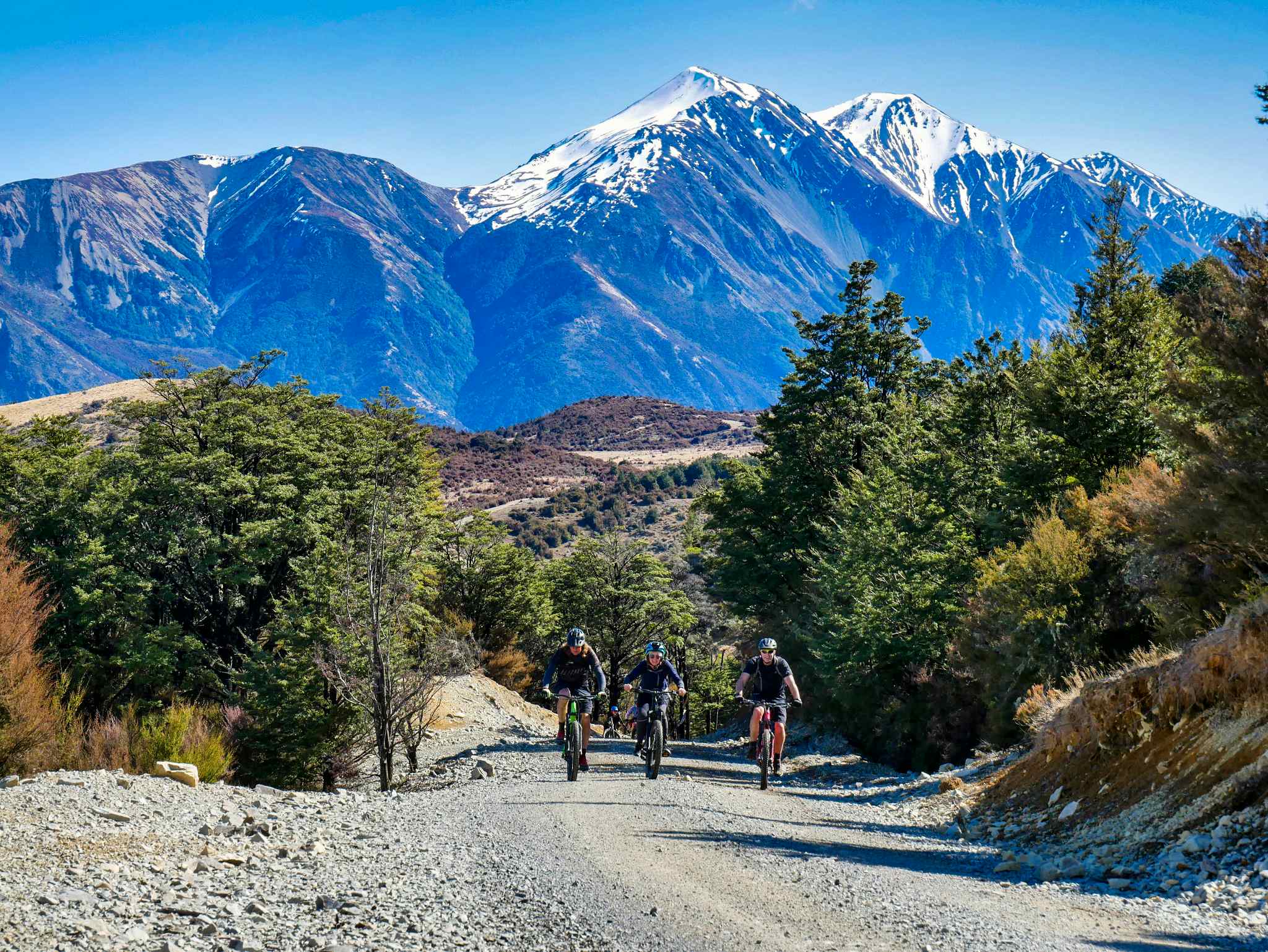 Cycling Arthur's Pass. Photo: Mount White Station.