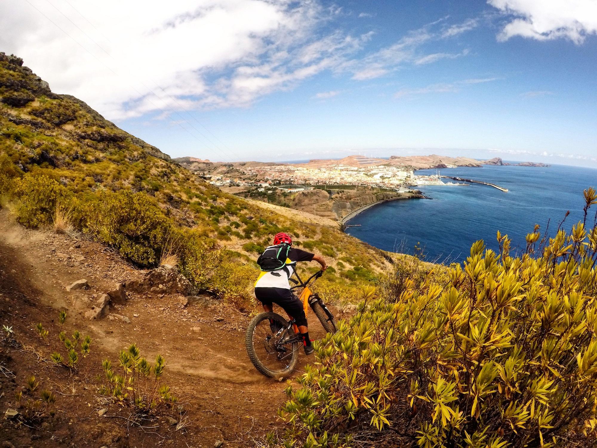 The dusty mountain bike trails of Madeira run fast. Photo: Stuart Kenny