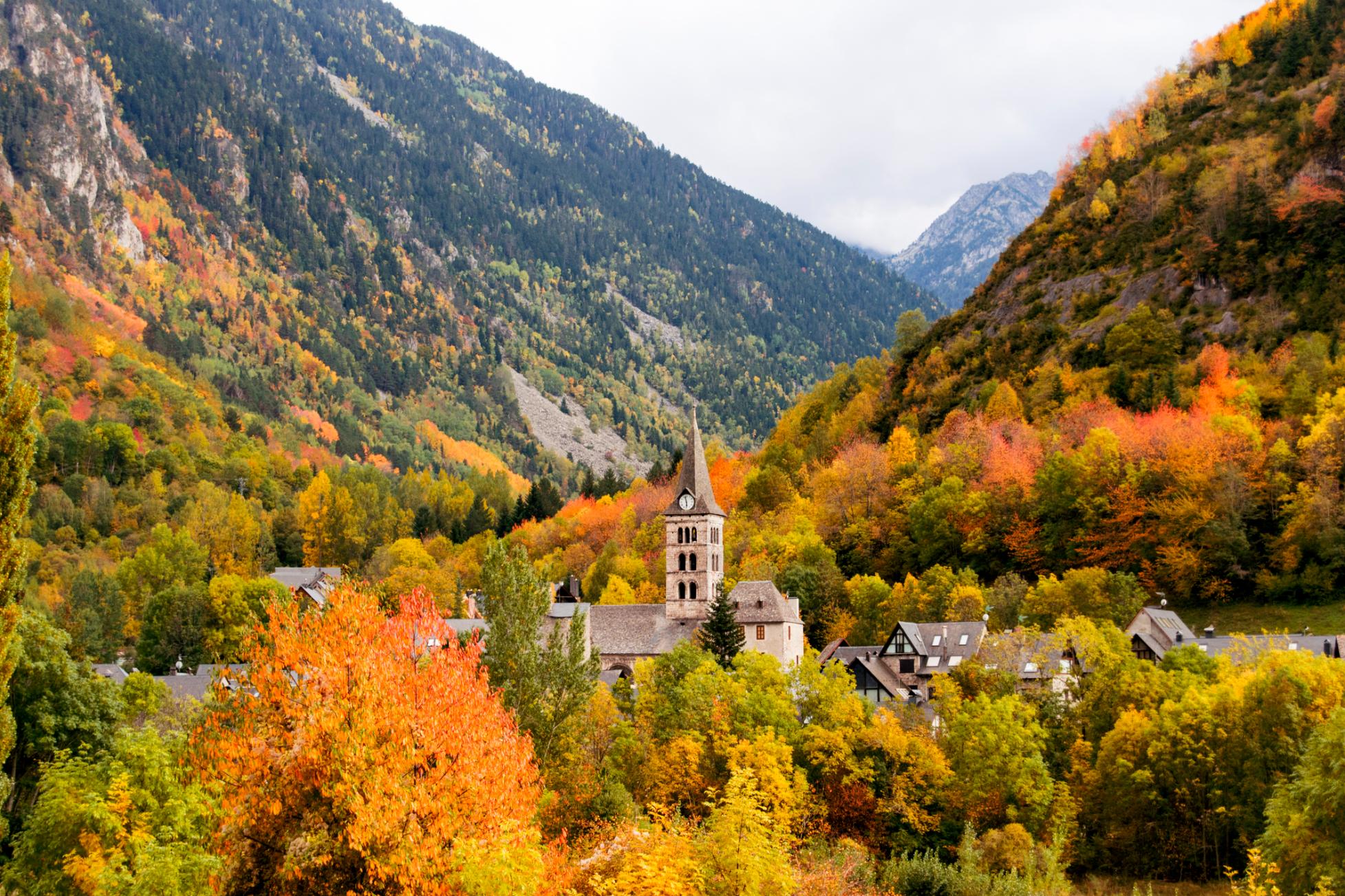 The Aran Valley in the Spanish Pyrenees, in autumn. Photo: Getty.