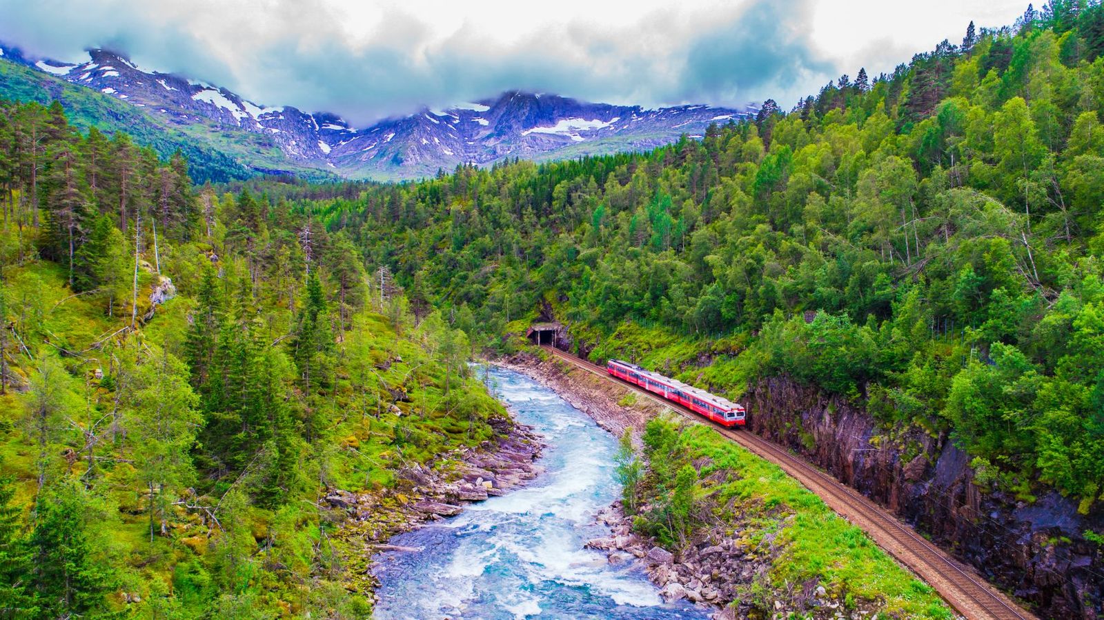 A train on the Bergen Line. Photo: Getty.