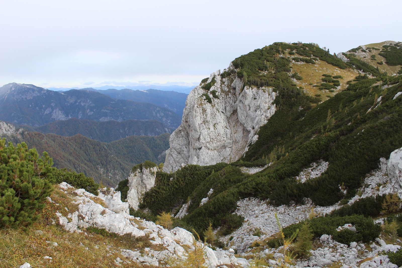 A view from a hike in the interior of the Triglav National Park, en route to Viševnik. Photo: Stuart Kenny