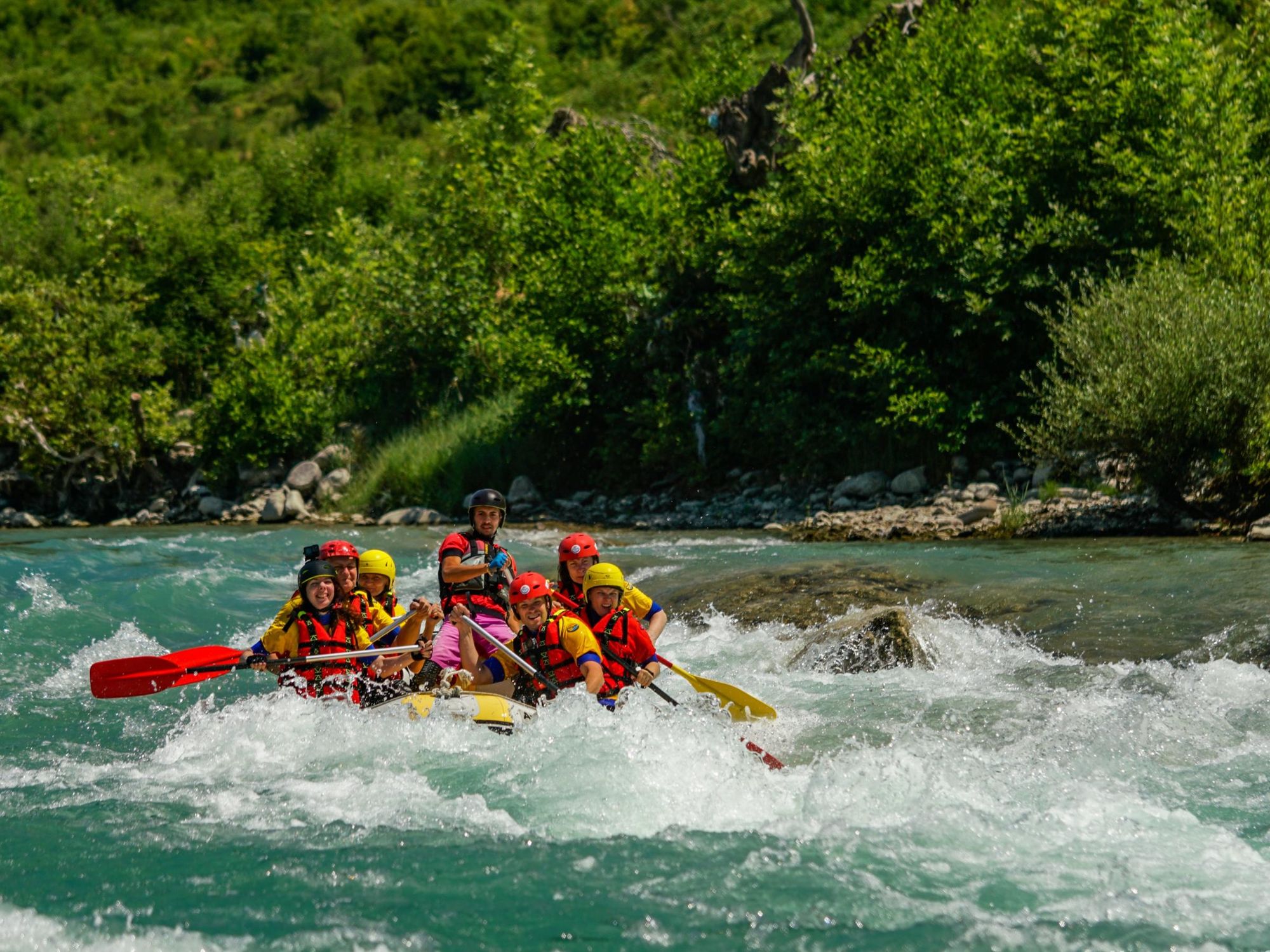 Rafting the Vjosa River. Photo: Albania Rafting.