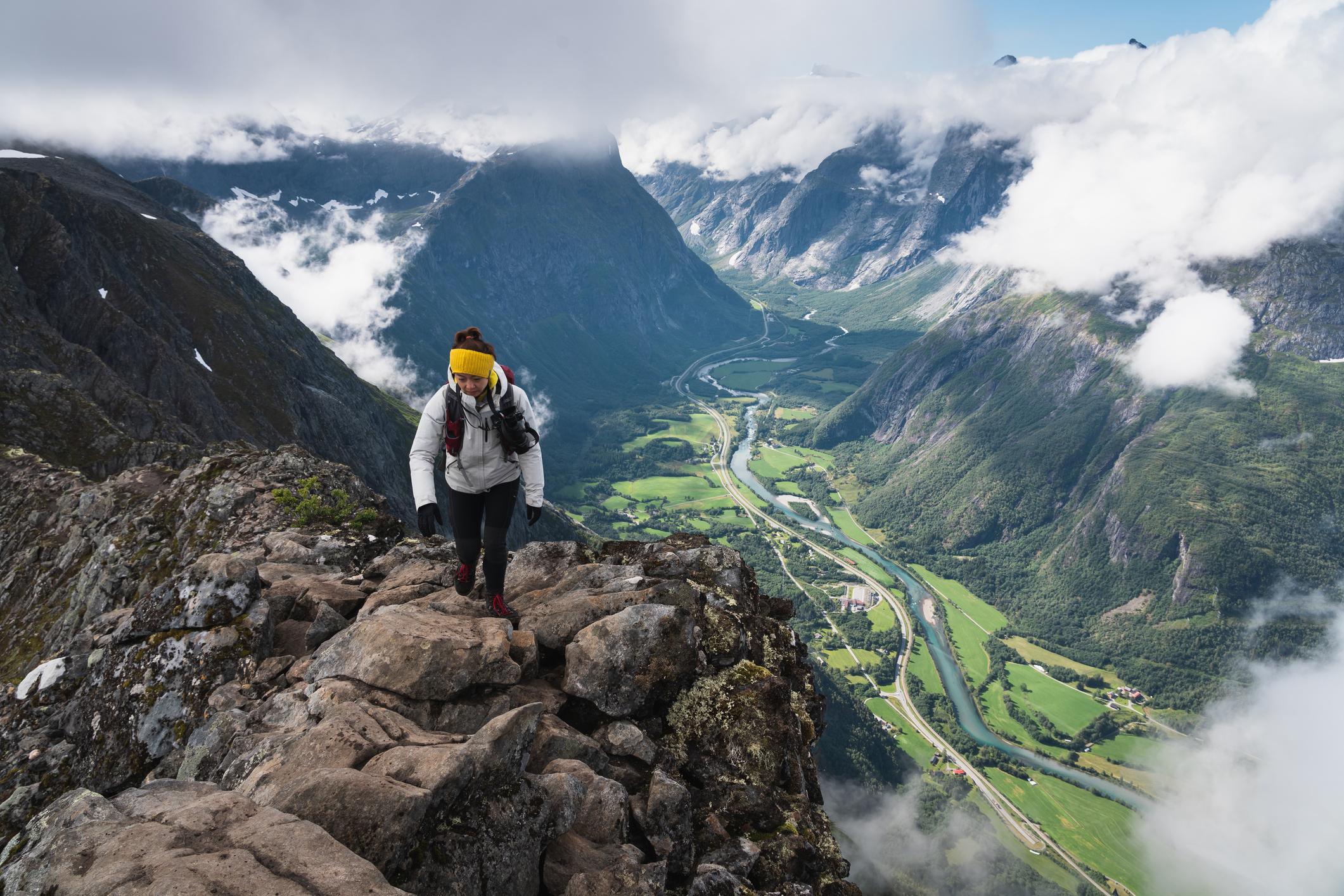 A hiker along the Romsdalseggen. Photo: Getty.