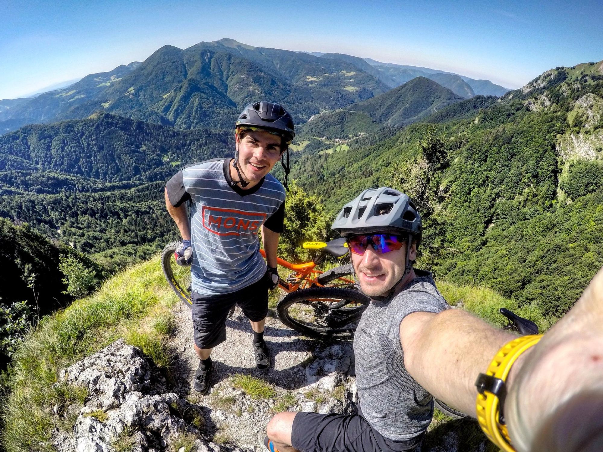 The views of Bohinj, behind the author and guide Grega Silc. Photo: Stuart Kenny