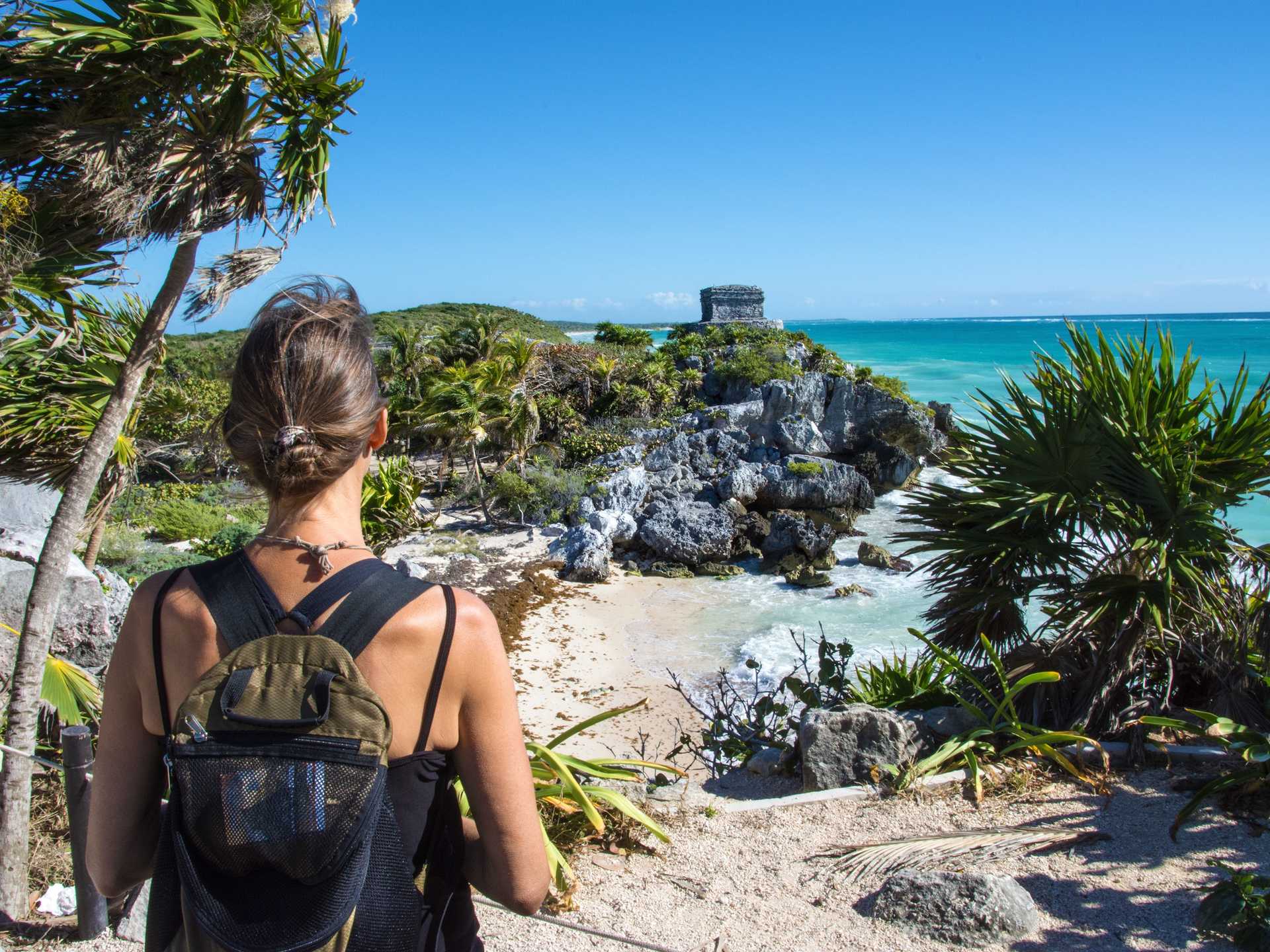 Looking out over the coastline near Tulum. Photo: Getty.