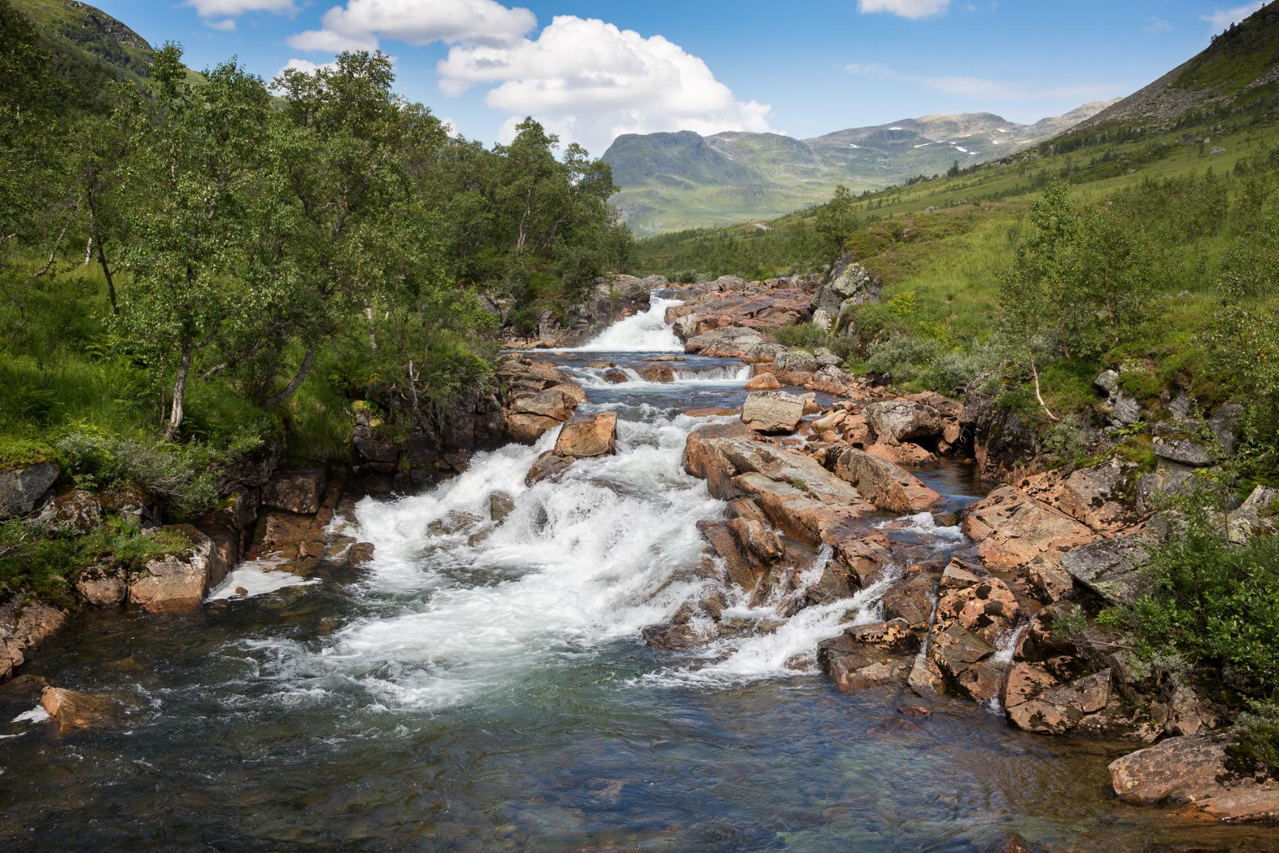 A gushing river in Norway's Jordalen Valley. Photo: Getty.