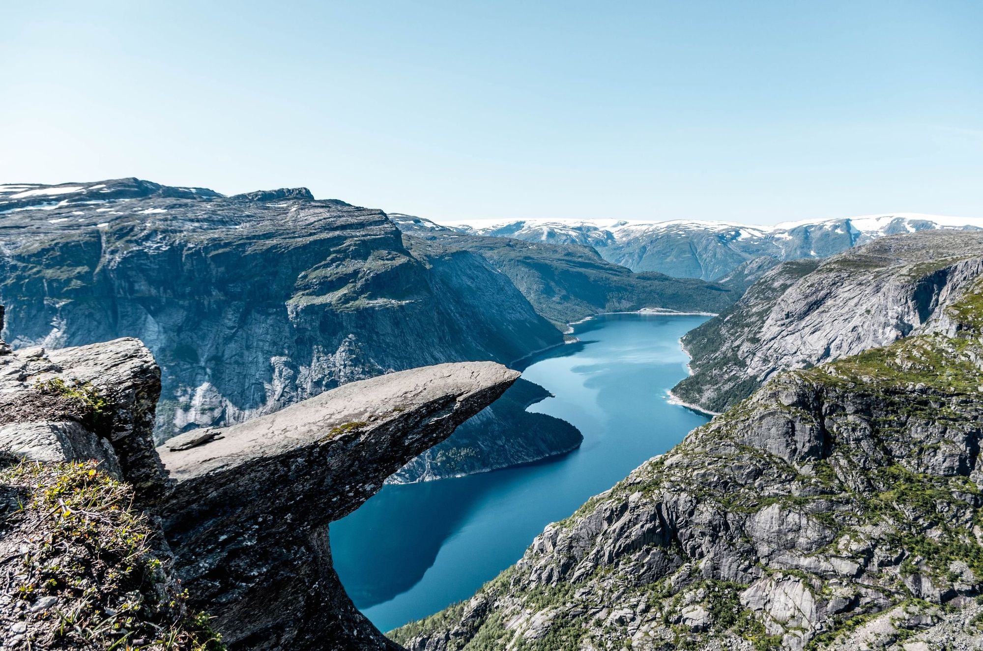 Trolltunga jutting out over Ringedalsvatnet. Photo: Getty.