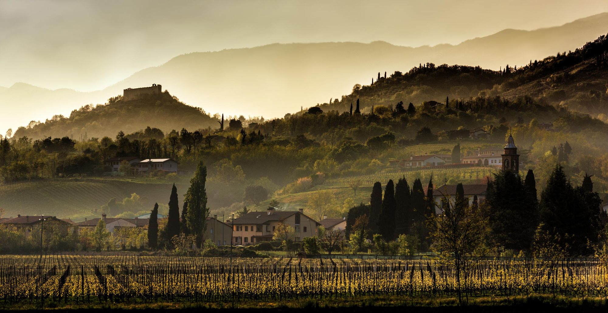 The Prosecco Hills, where hiking and cycling ends with a fine glass of wine. Photo: Getty